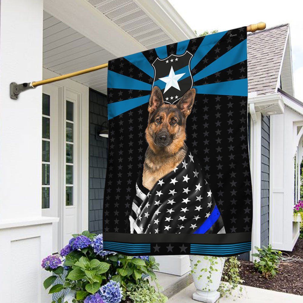 Police Dog Thin Blue Line German Shepherd Flag TRL1120F