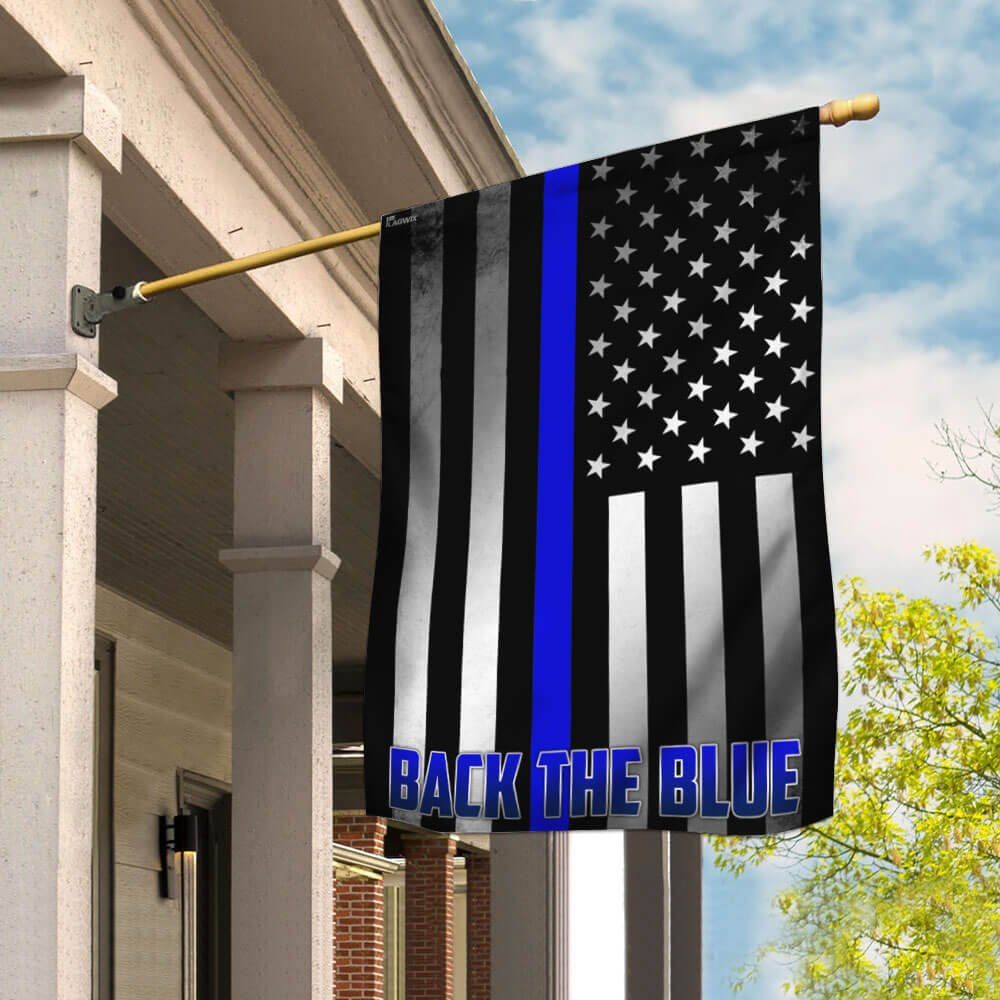 Police Law Enforcement. Back The Blue Flag