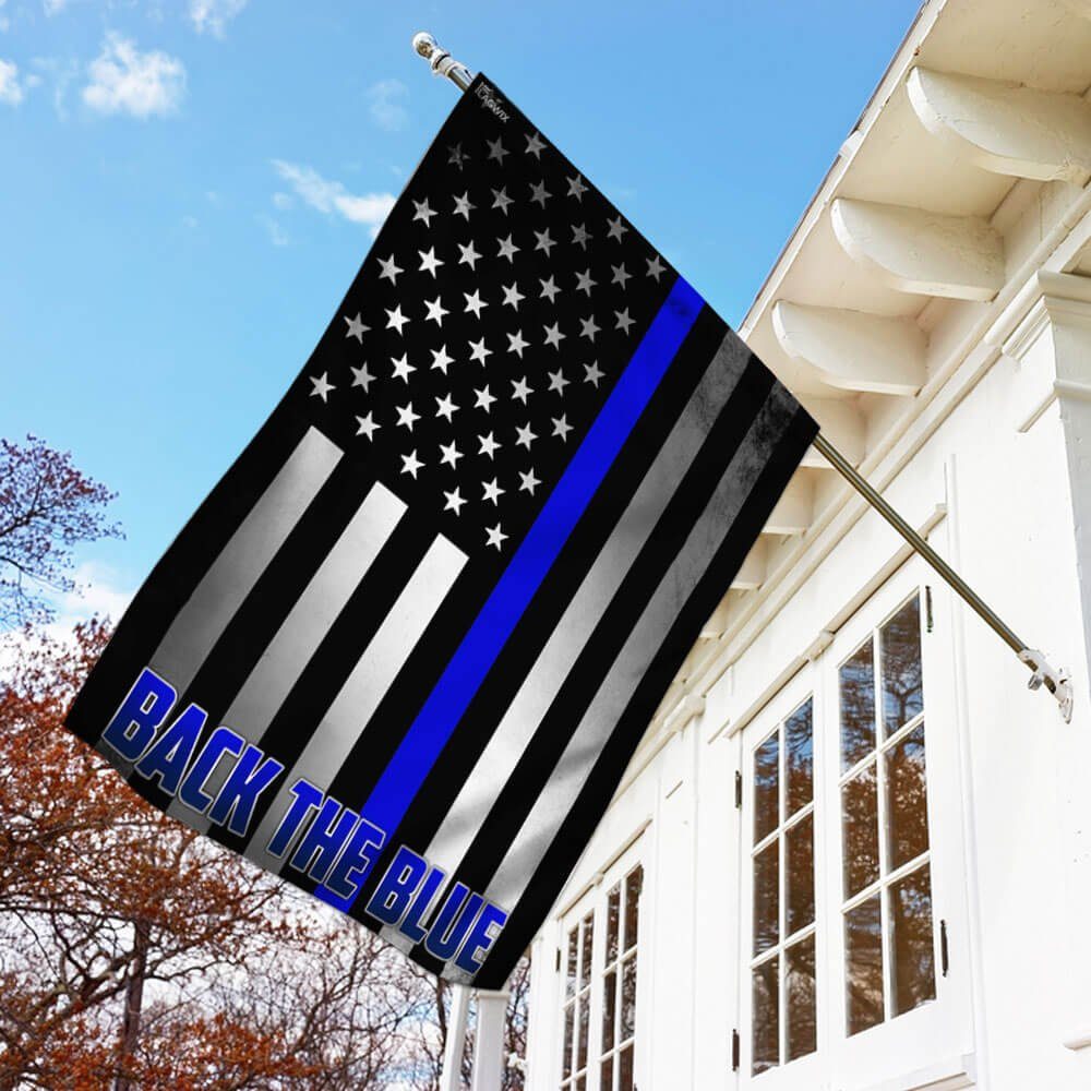 Police Law Enforcement. Back The Blue Flag