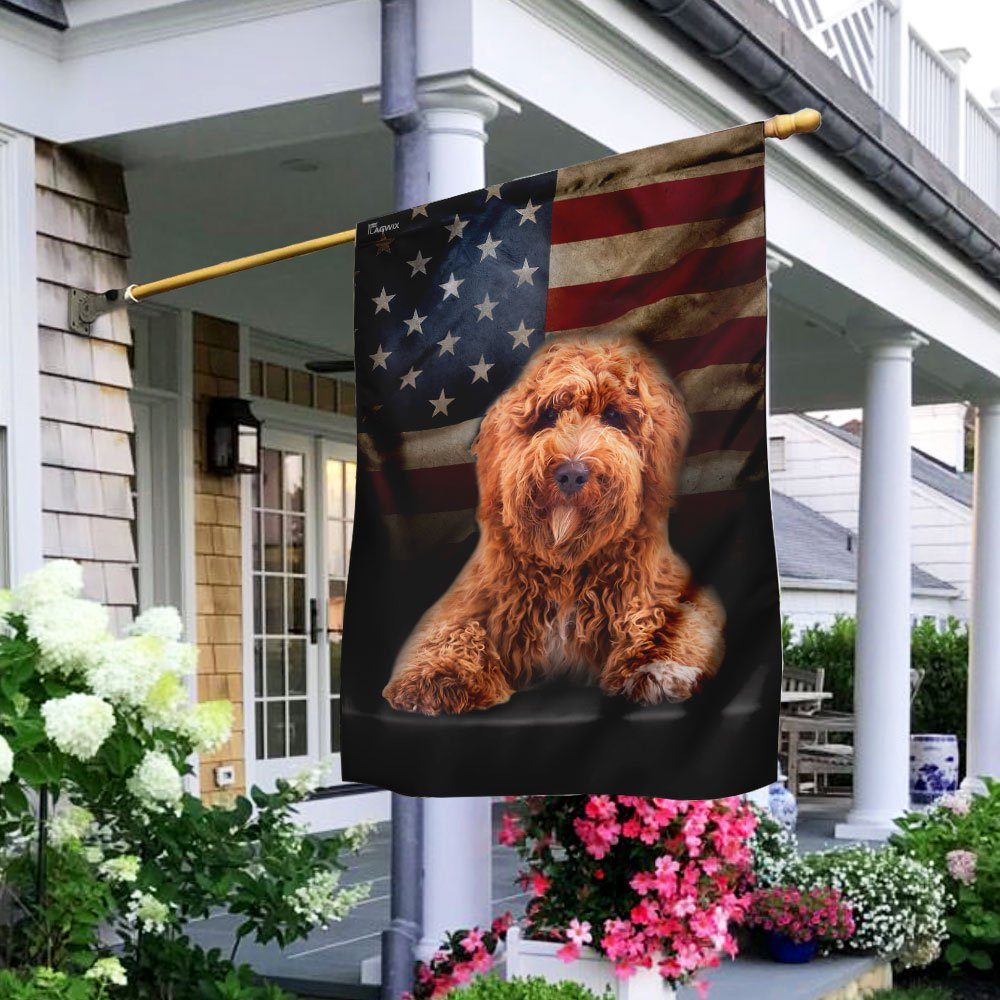 Poodle American Flag