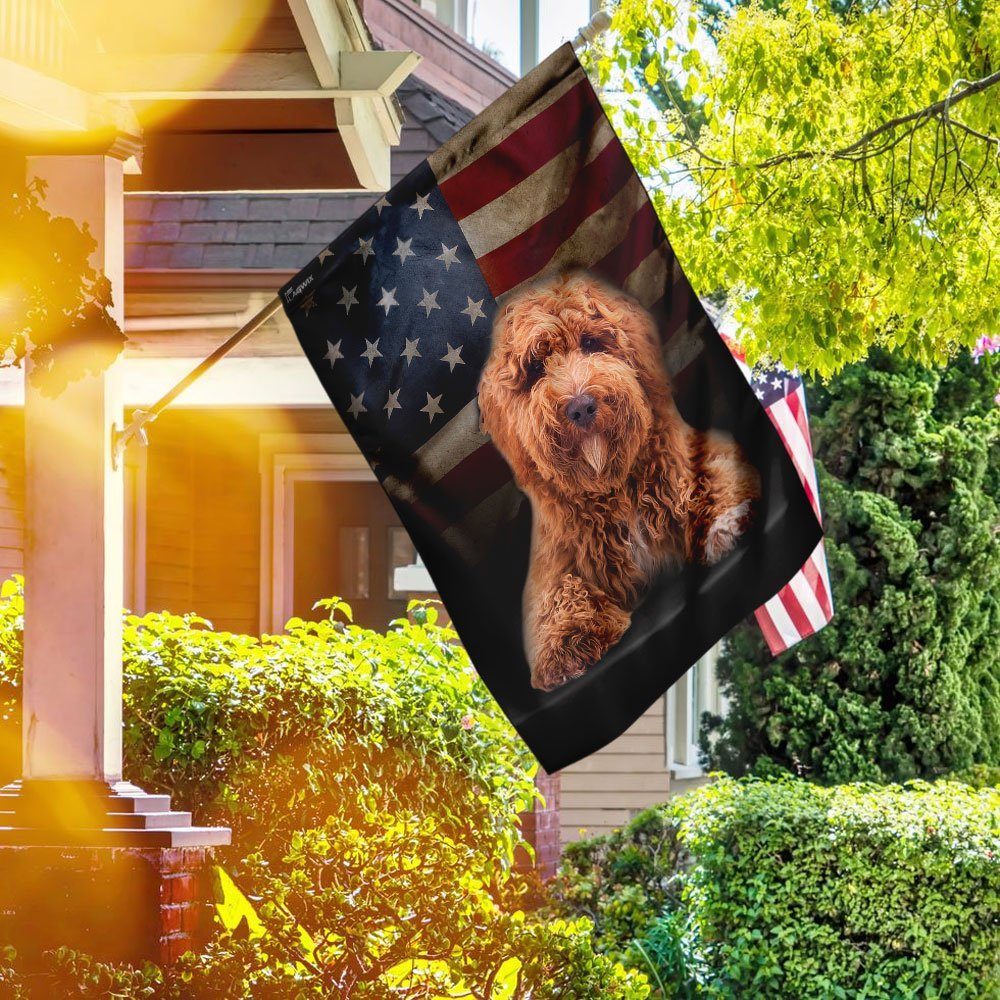 Poodle American Flag