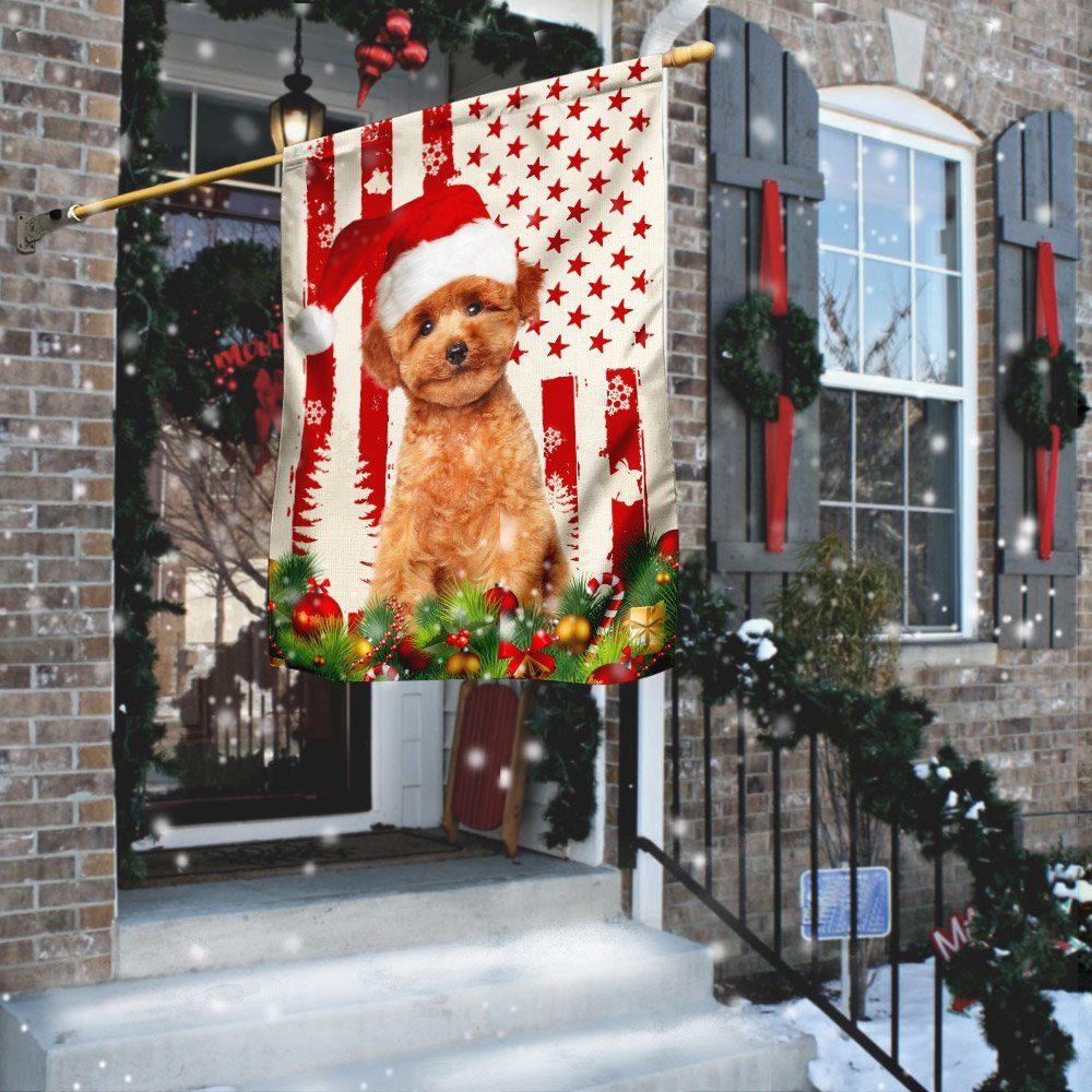Poodle Christmas Flag
