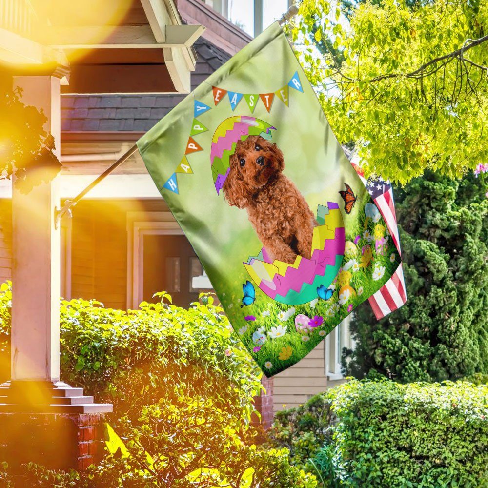 Poodle Easter Egg Flag