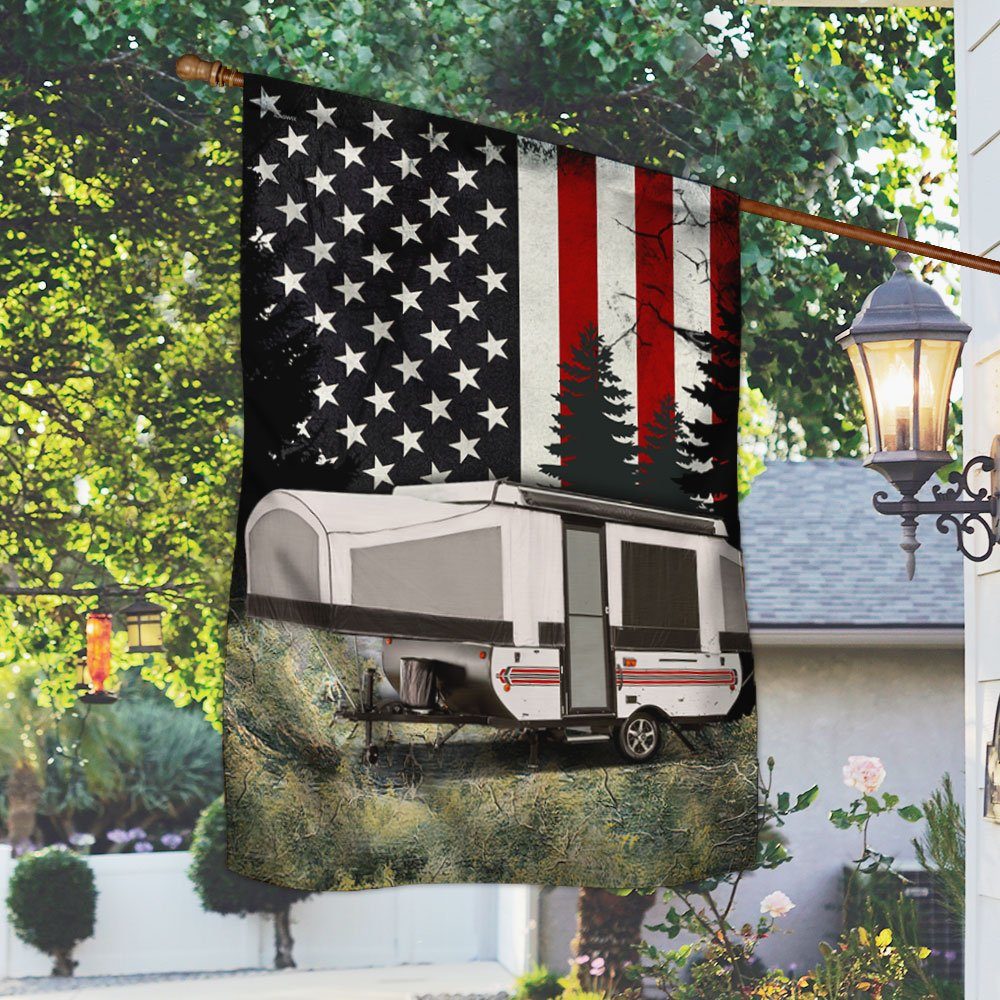 Pop up Camper Camping American Flag LHA2005F