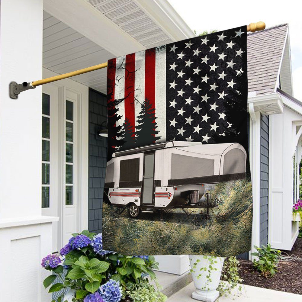 Pop up Camper Camping American Flag LHA2005F