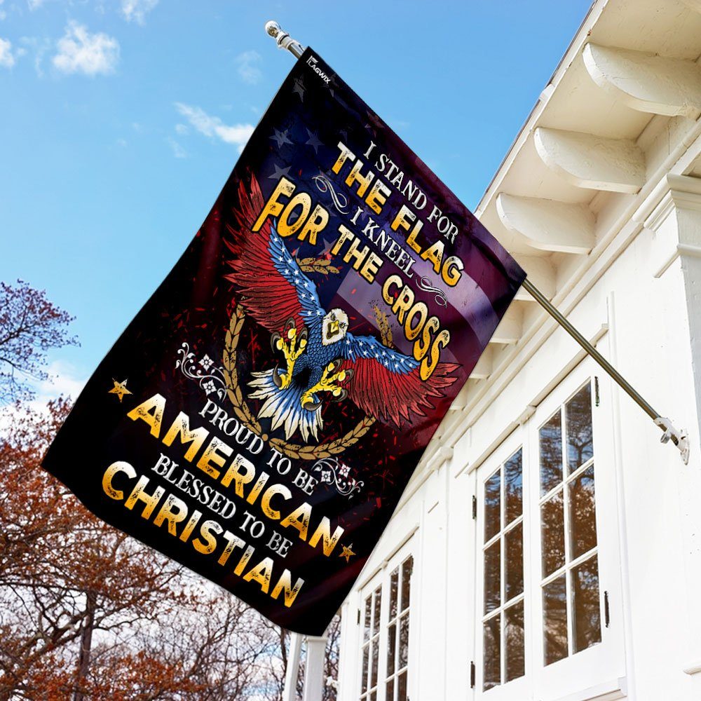 Proud To Be American Blessed To Be Christian Flag