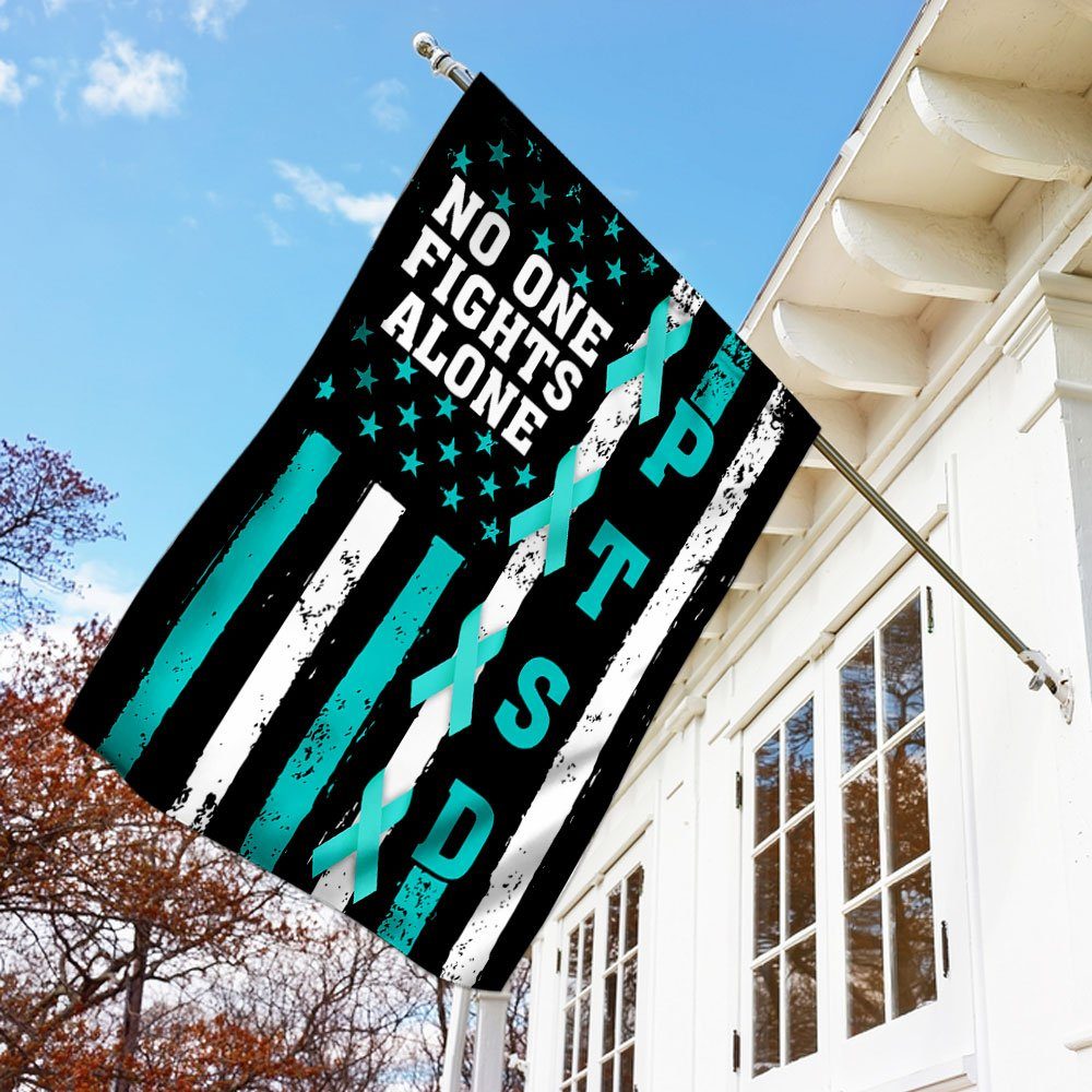 PTSD Awareness. No One Fights Alone Flag