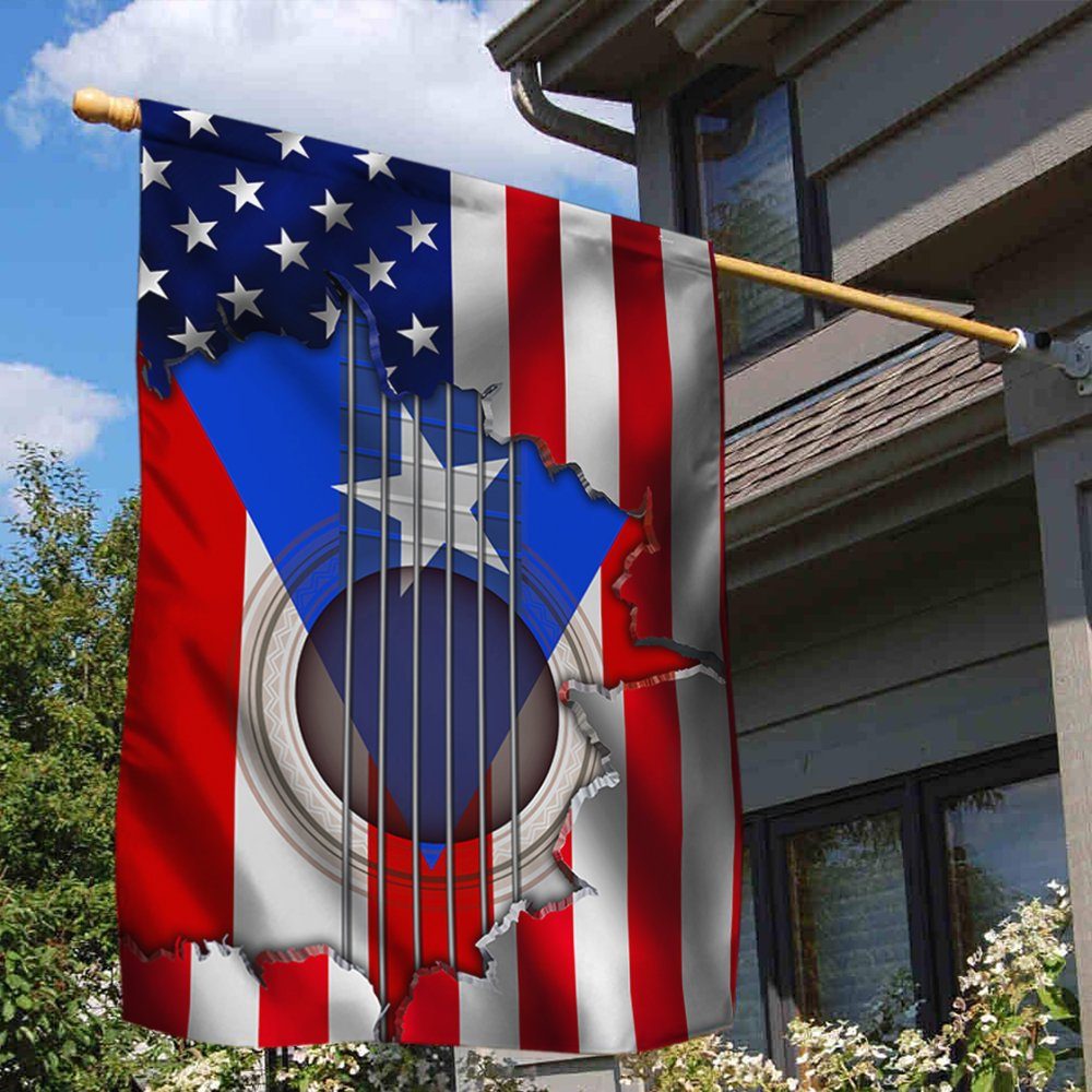 Puerto Rico Flag Acoustic Guitar ANT217F