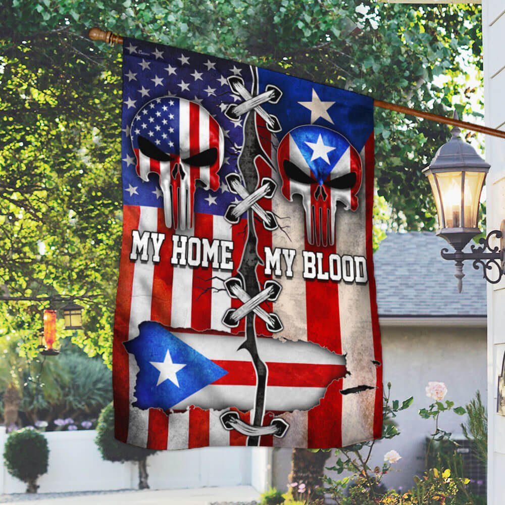 Puerto Rico Flag America My Home Puerto Rico My Blood Flag MLN316F