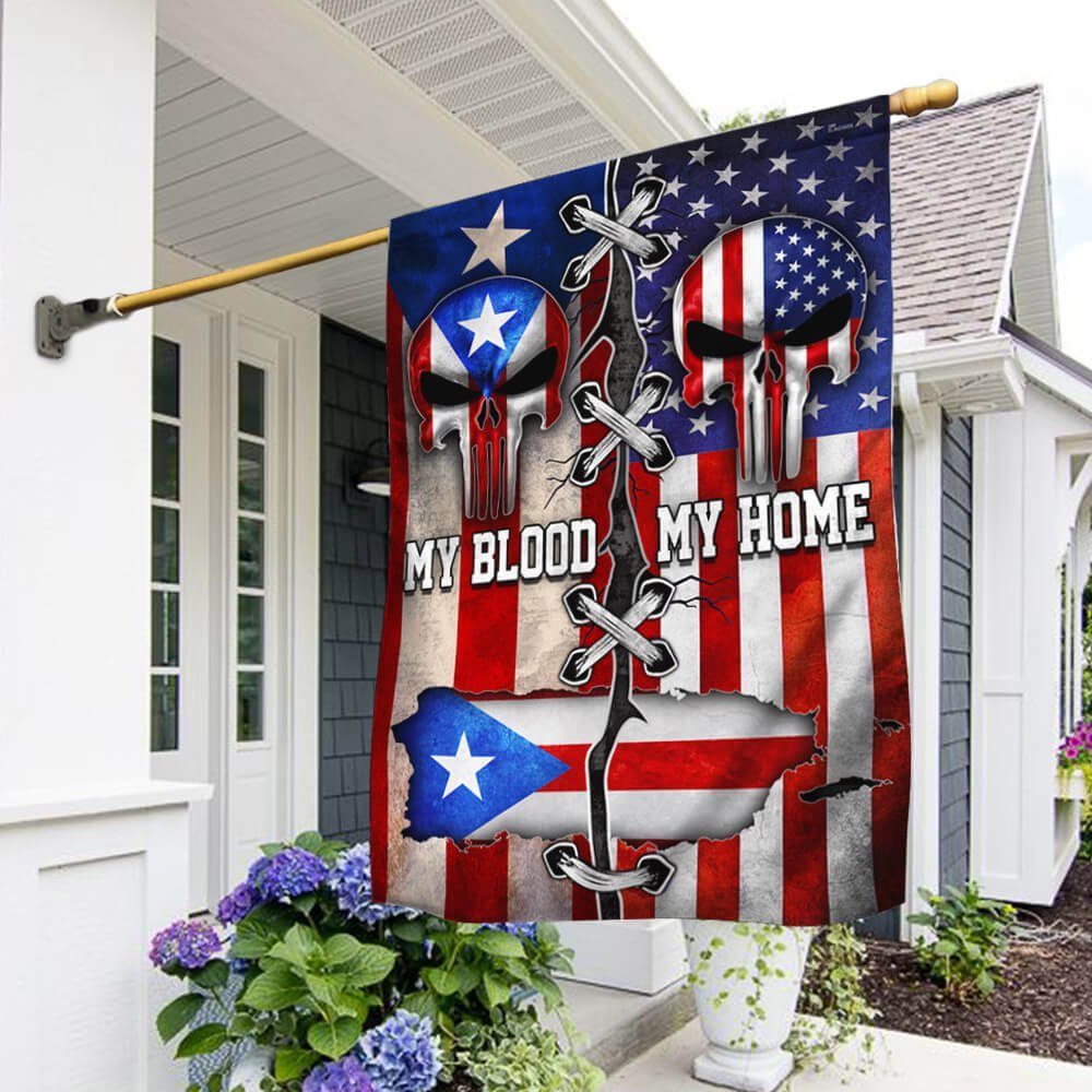 Puerto Rico Flag America My Home Puerto Rico My Blood Flag MLN316F