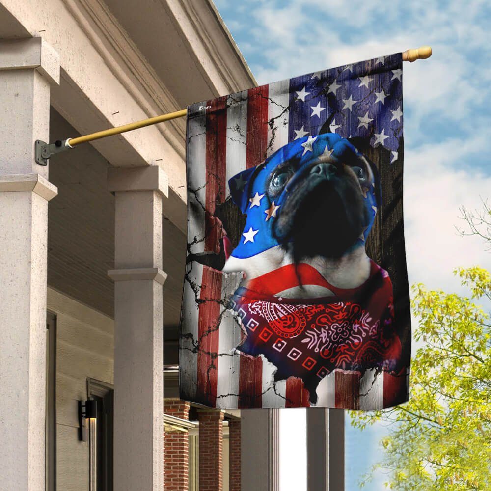 Pug American Flag