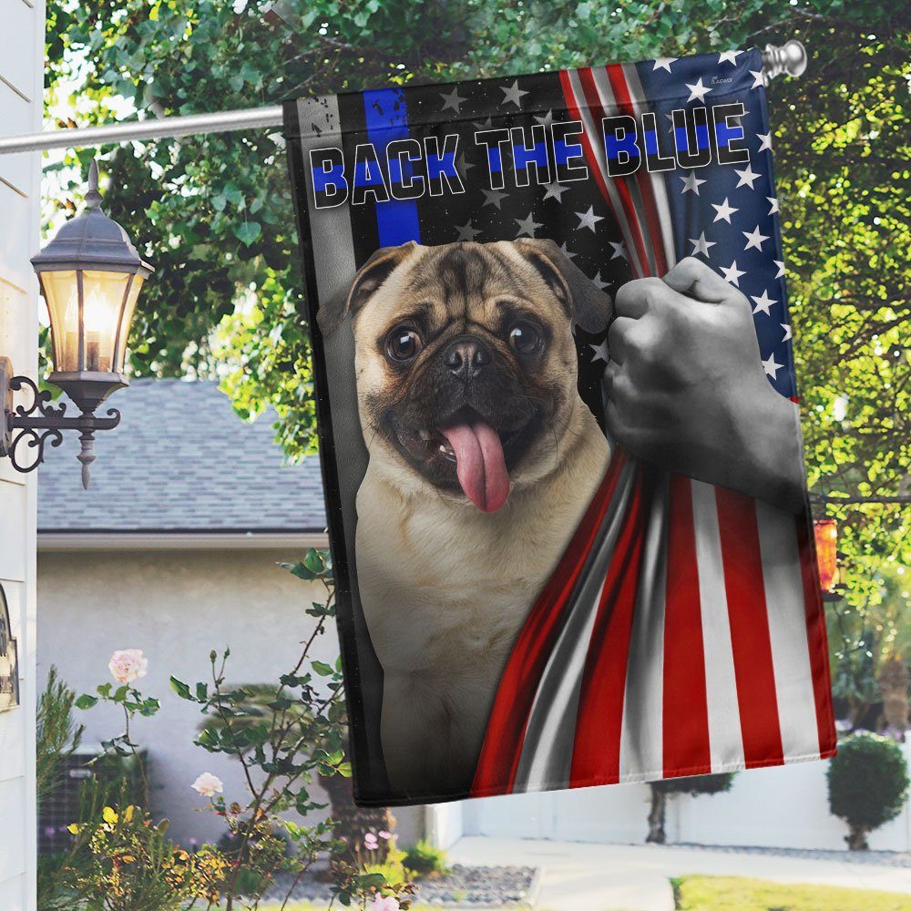 Pug Dog Back The Blue Flag LHA985Fv1