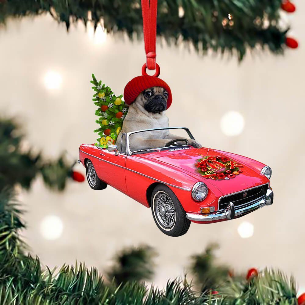Pug Dog Custom - Shaped Ornament Winter NNT1350O