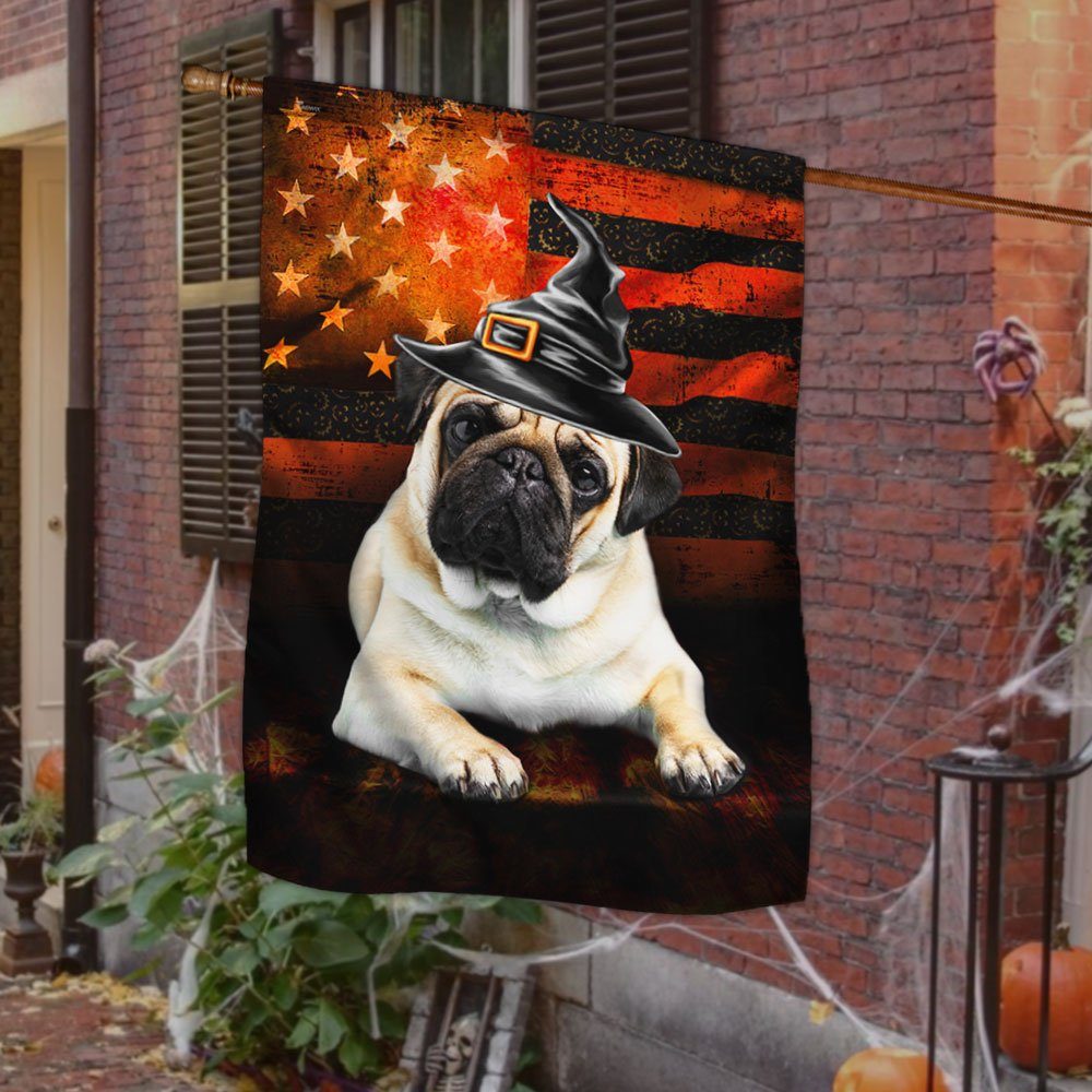 Pug Dog Halloween Flag QNN541F