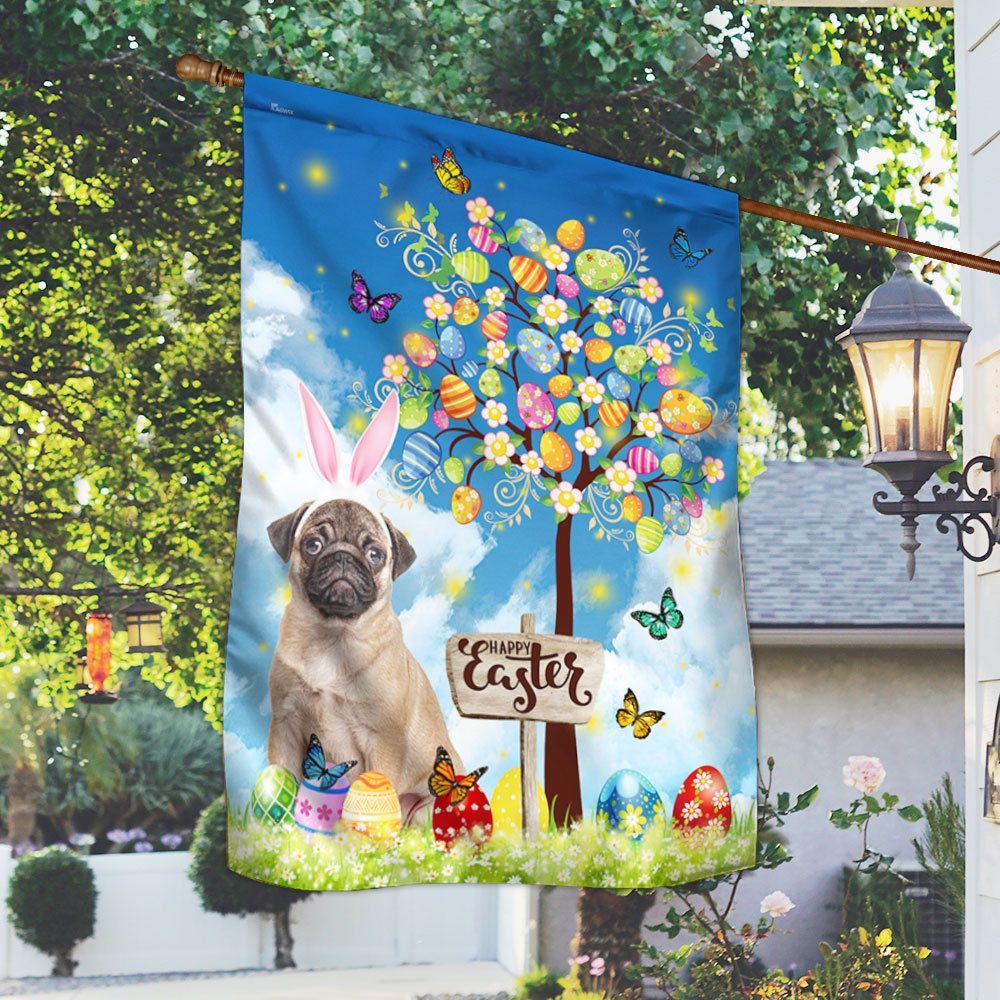 Pug Egg Easter Day Flag LNH034F