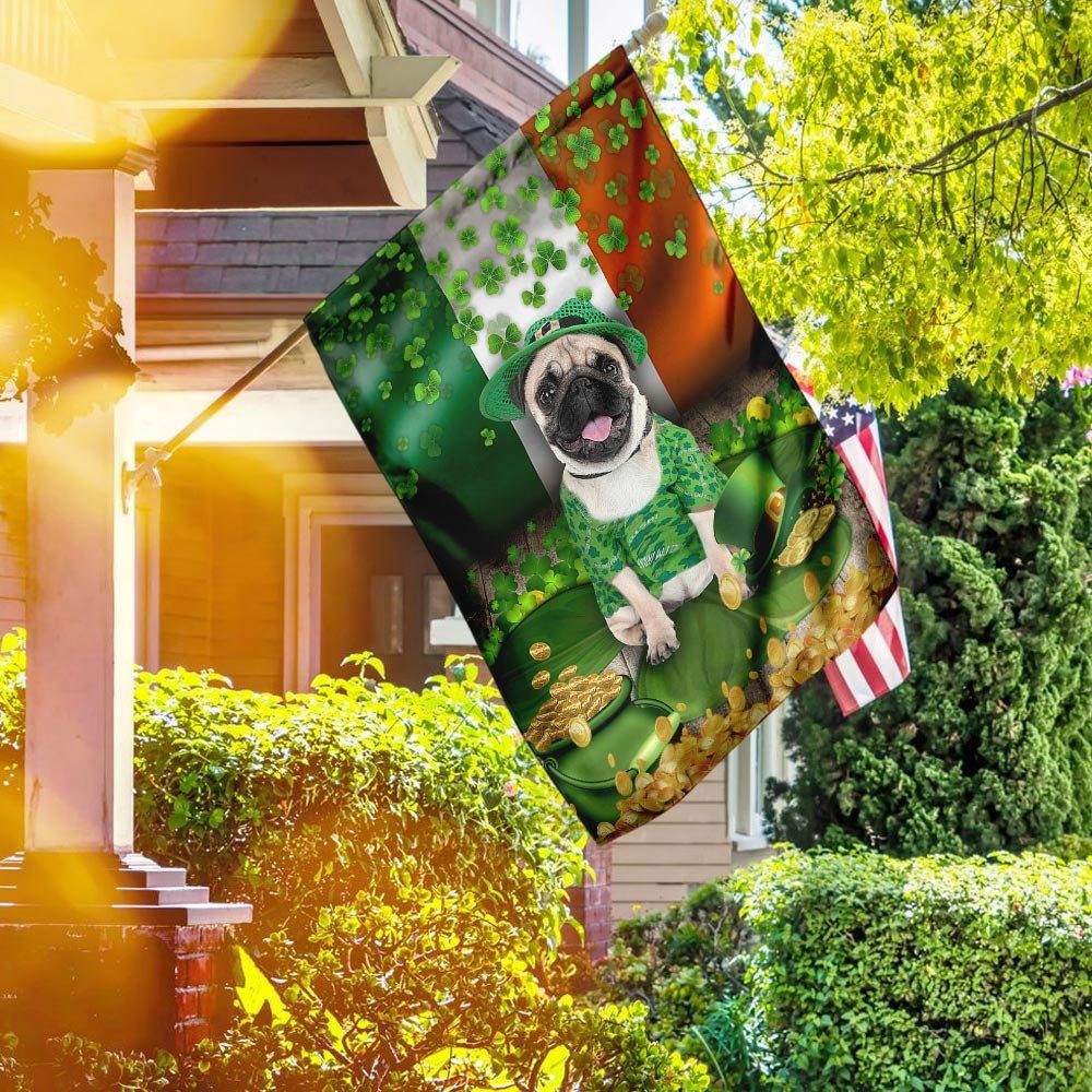 Pug St. Patrick's Day Flag