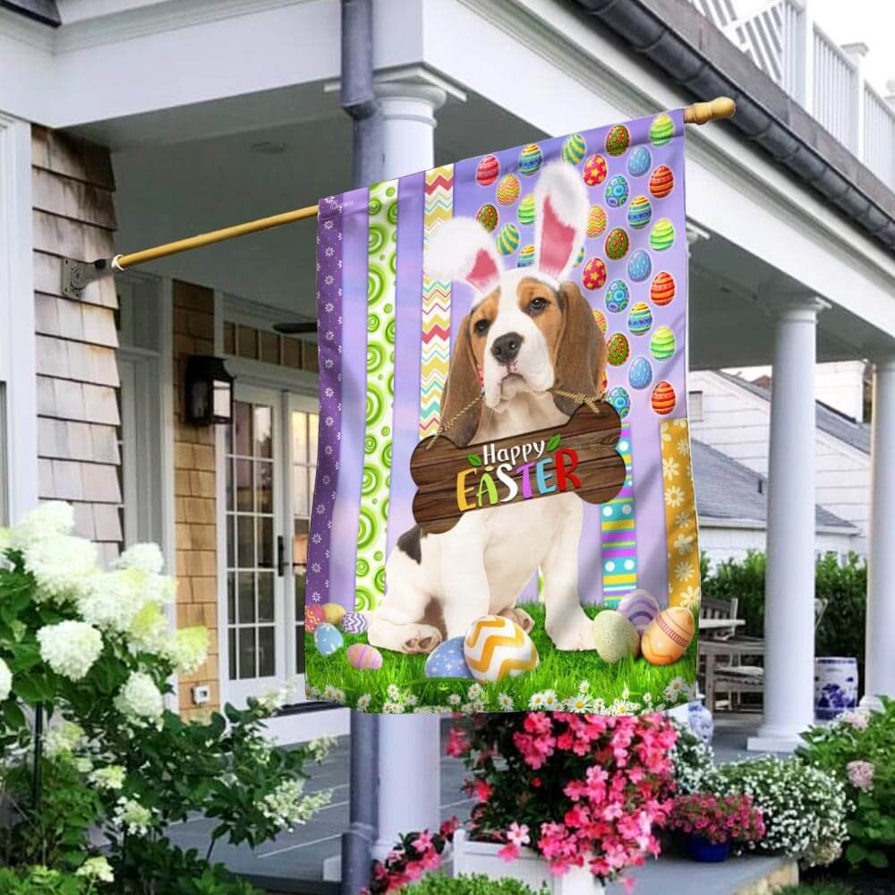Puppy Beagle. Happy Easter American Flag