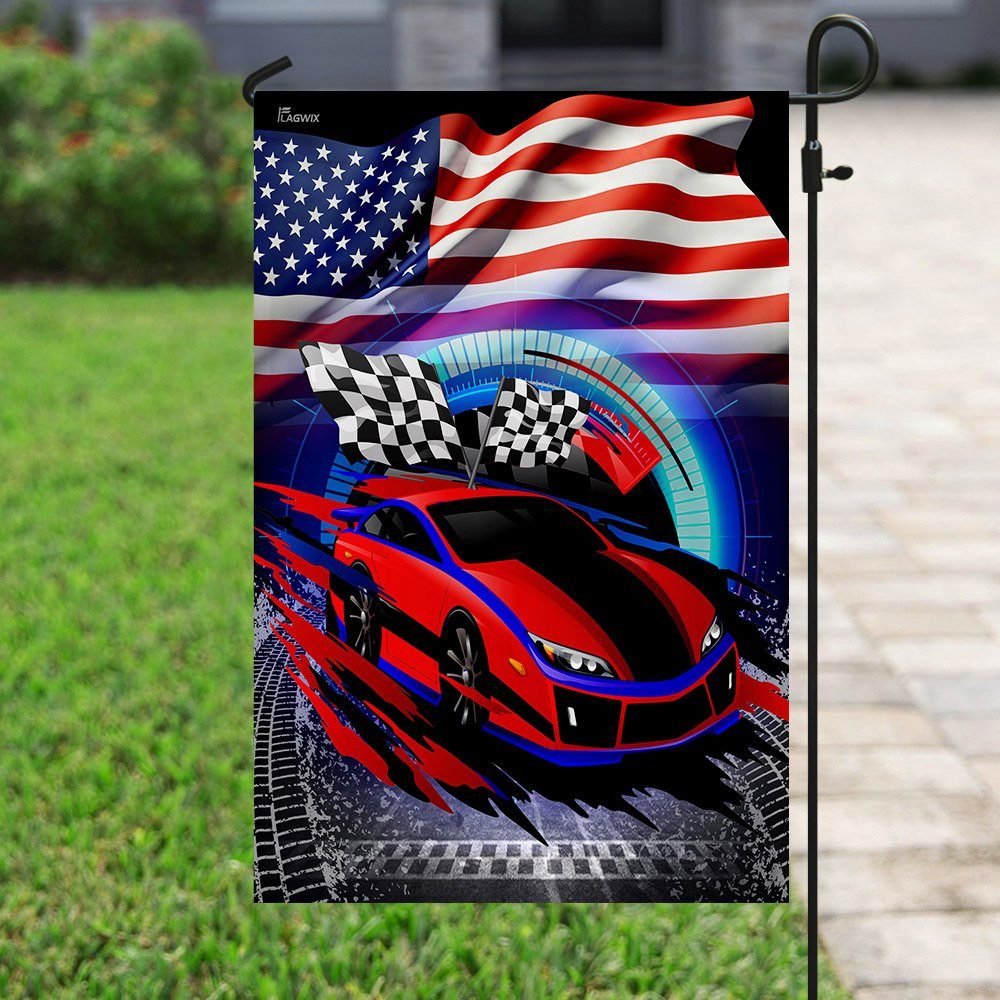 Racing Car American US Flag Racing Car American US Flag