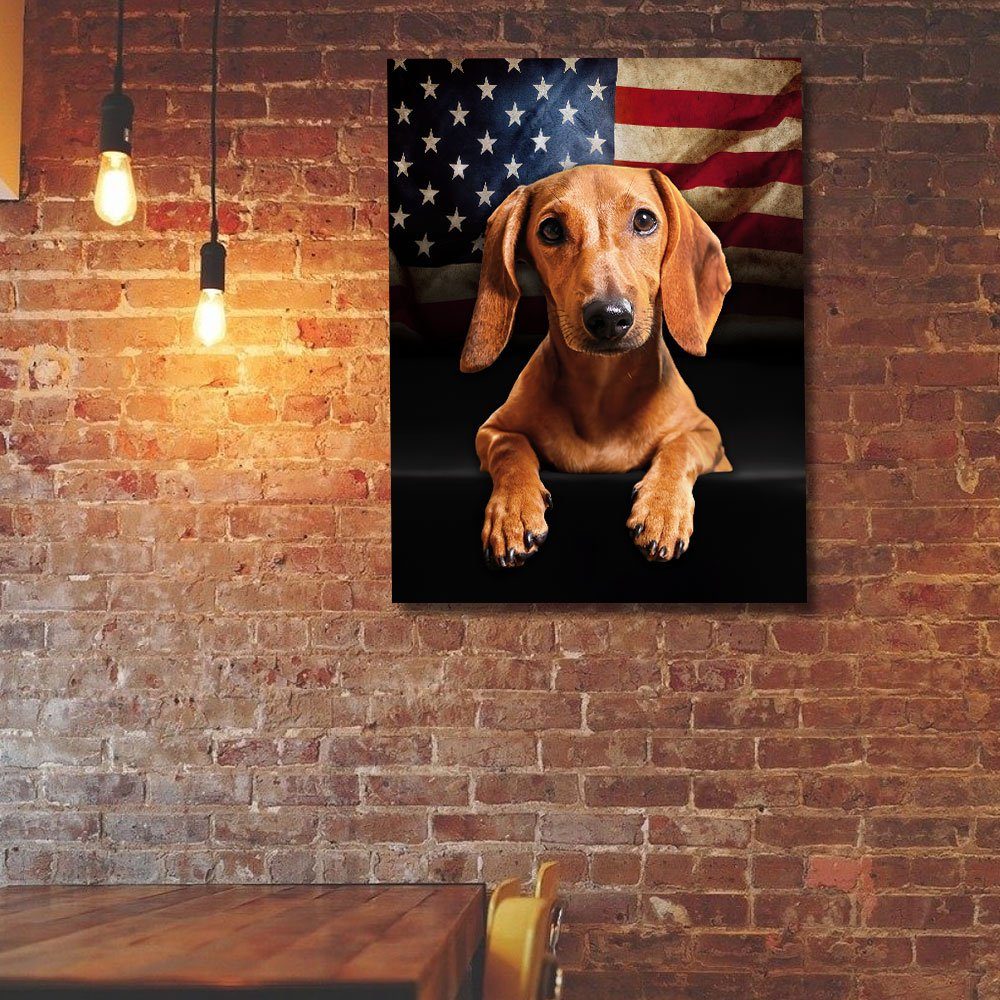Red Dachshund Hanging Metal Sign QNN07MS