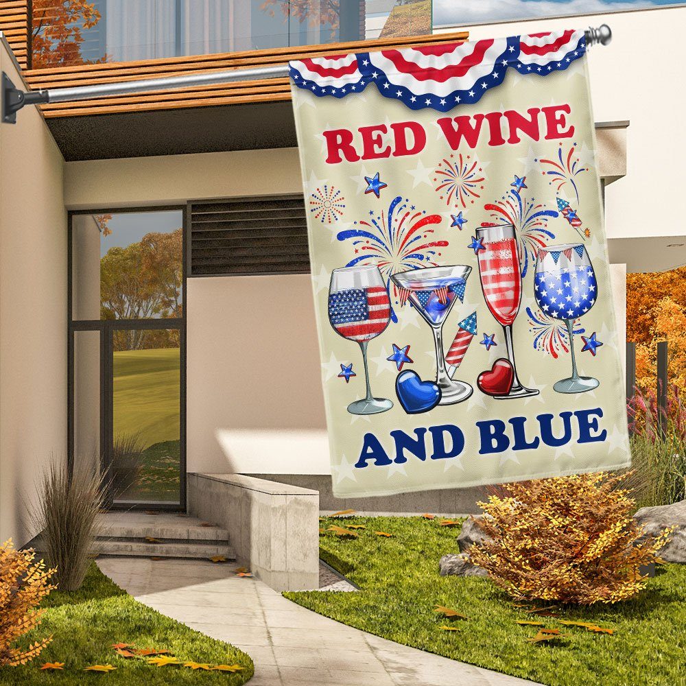 Red Wine And Blue 4th Of July Flag TQN1186F