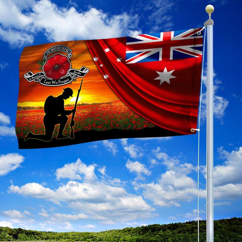 Remembrance Day Flag Australian Veteran Grommet Flag TRL1497GFv1