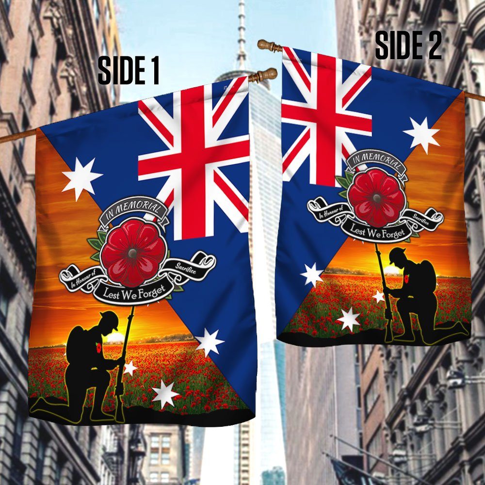 Remembrance Day Flag Lest We Forget Australian Flag TRL1374Fv5