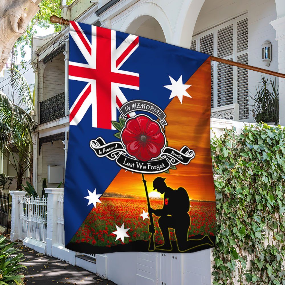 Remembrance Day Flag Lest We Forget Australian Flag TRL1374Fv5