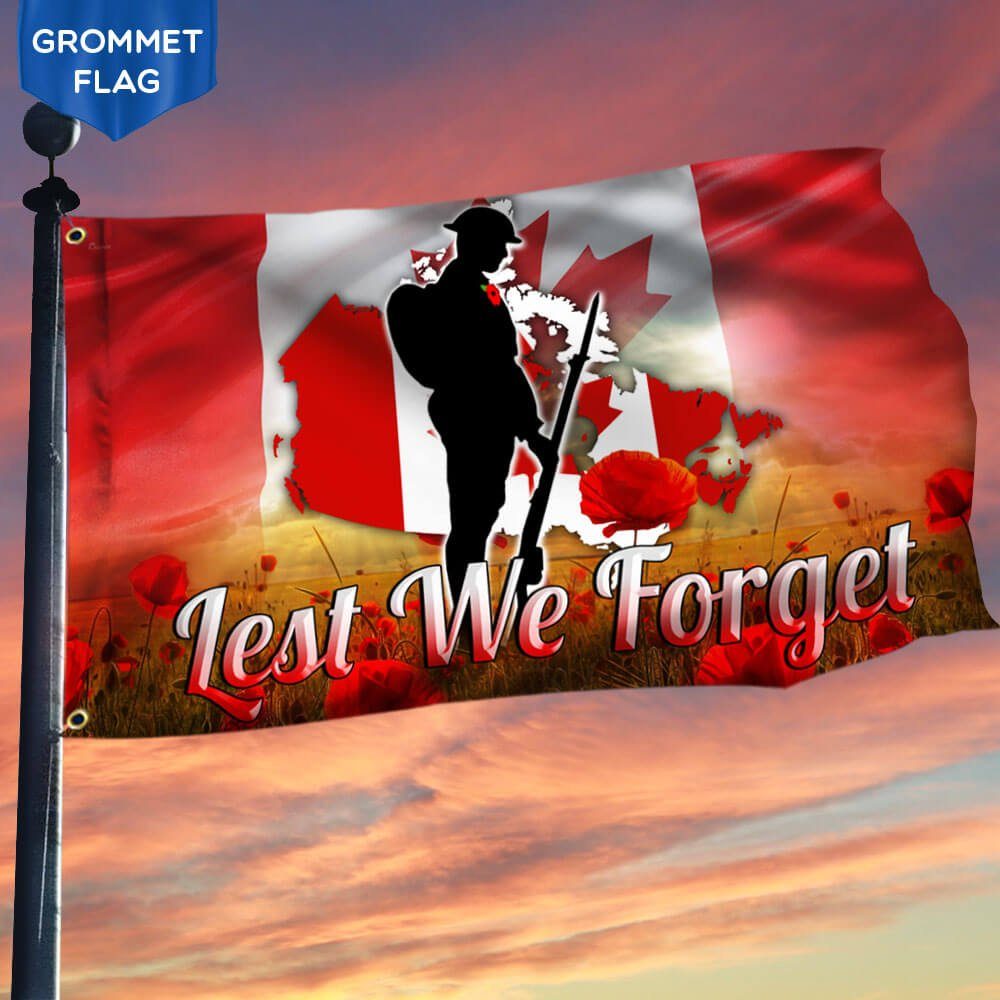 Remembrance Day Flag Canada,Lest We Forget Canadian,Polyester Memorial Flag With Vivid Colours,UV Resistant Indoor Outdoor Remembrance Day Decorations For Home,School,Garden (90 * 150cm