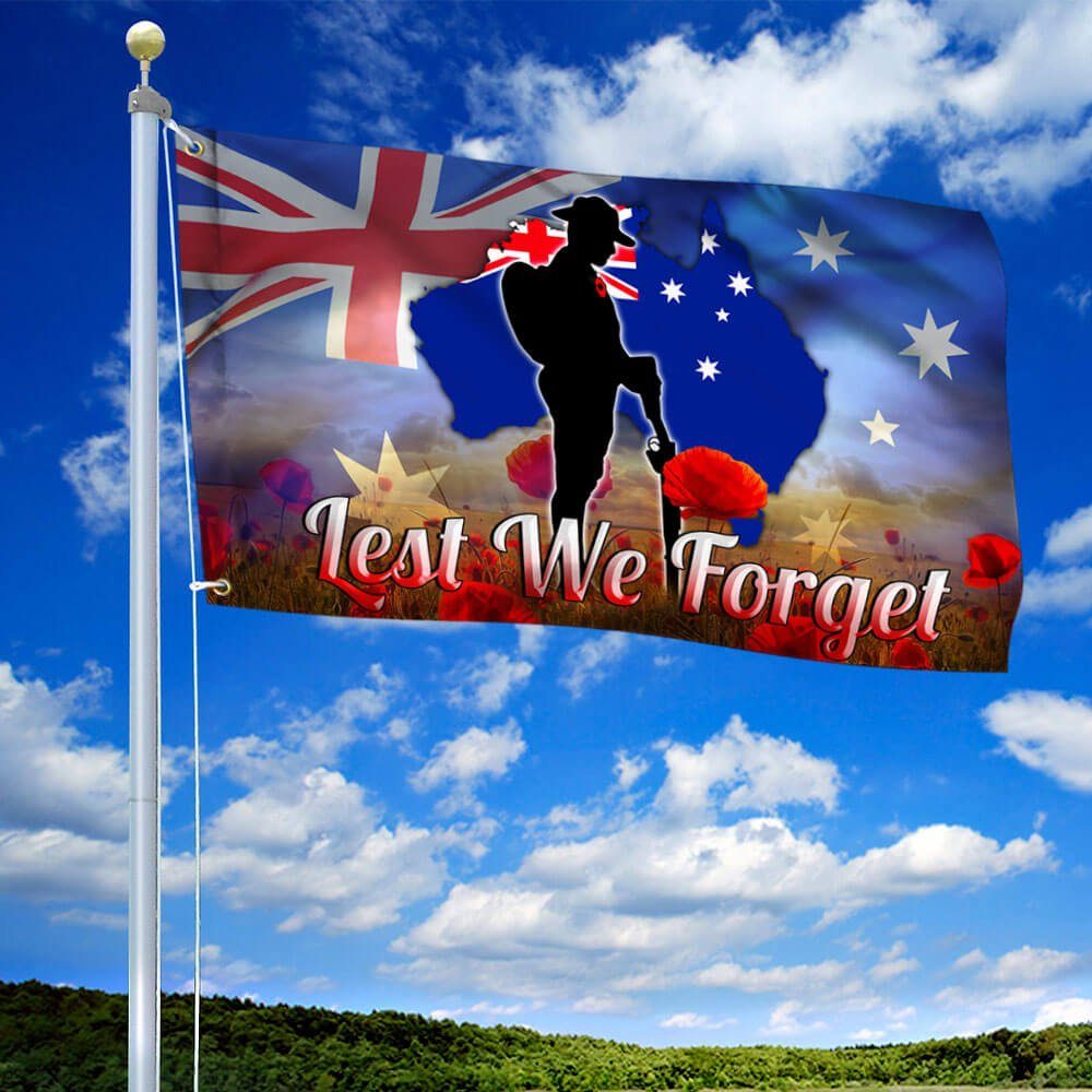 Remembrance Day Flag Lest We Forget THB3433GF