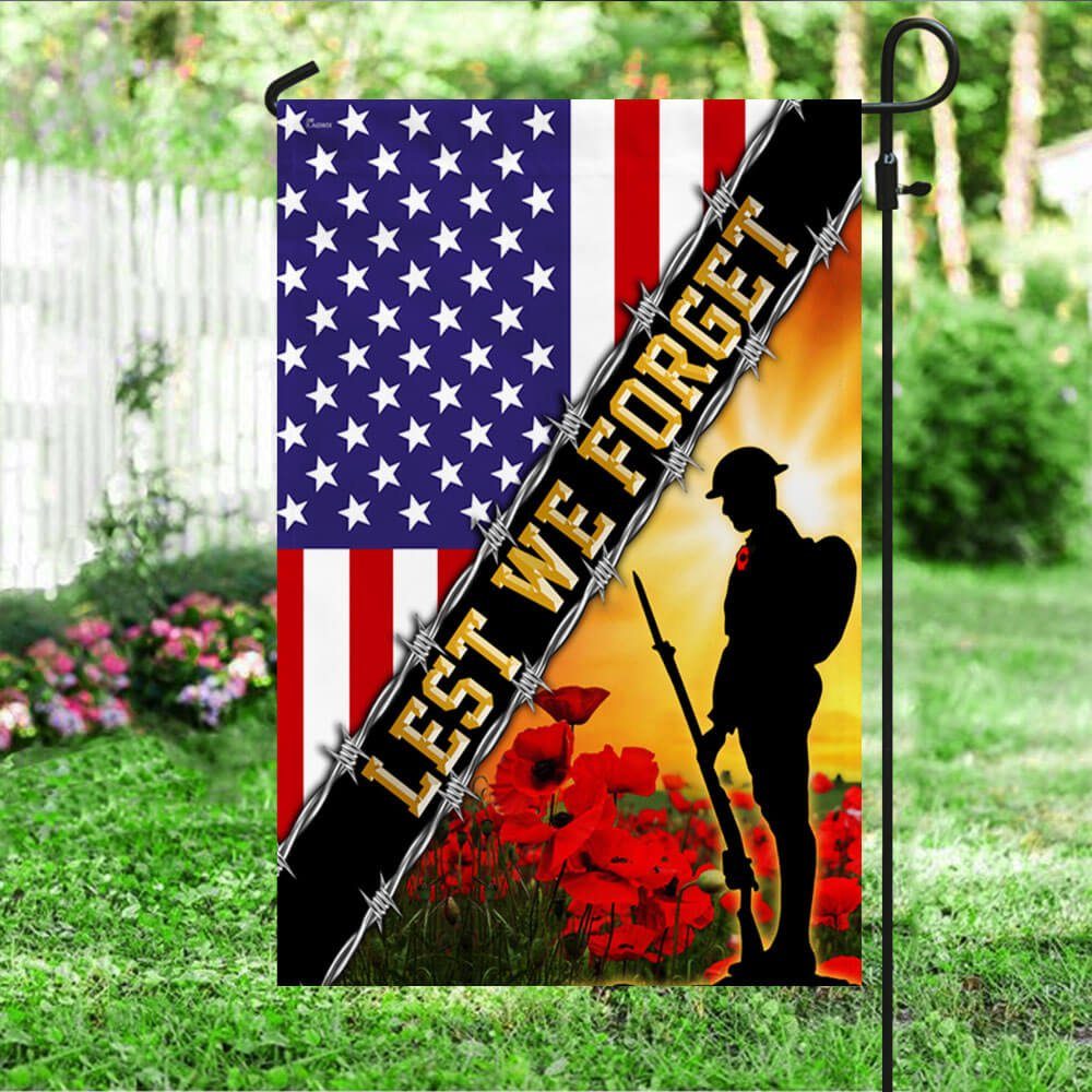 Remembrance Day Flag Poppy. Lest We Forget. American Veteran Flag THB3281Fv1 Remembrance Day Flag Poppy. Lest We Forget. American Veteran Flag THB3281Fv1