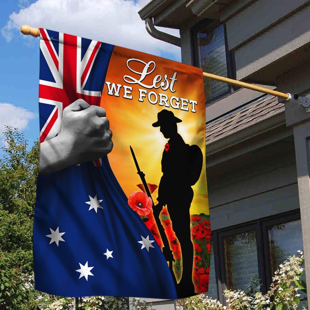 Remembrance Day Flag Poppy. Lest We Forget Flag THB3318Fv1