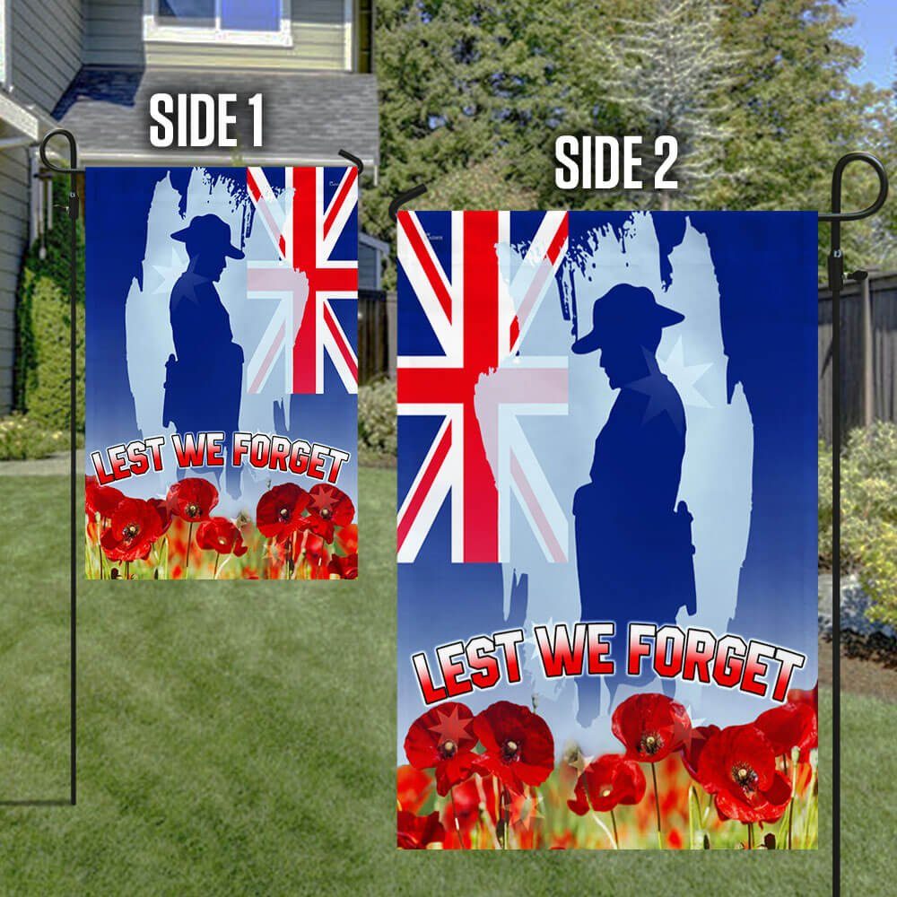 Remembrance Day Flag Poppy. Lest We Forget Veteran Flag THB3329F