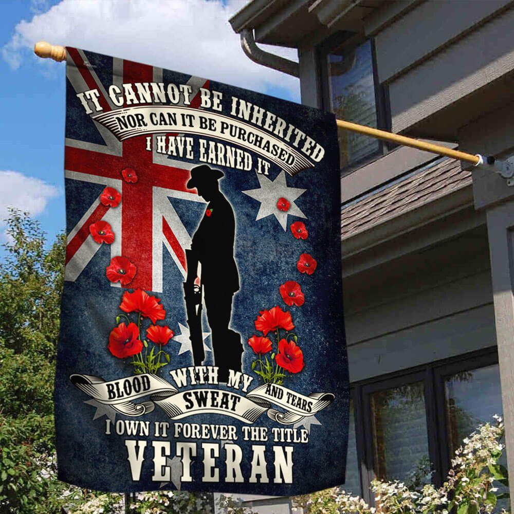 Remembrance Day Flag Veteran Poppy Australian Flag THB2276Fv1n