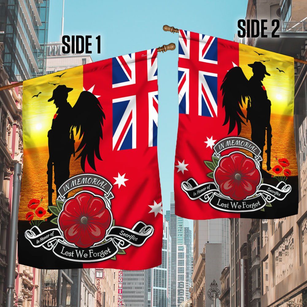 Remembrance Flag In Honor Of Sacrifice – Lest We Forget DDH2824Fv6