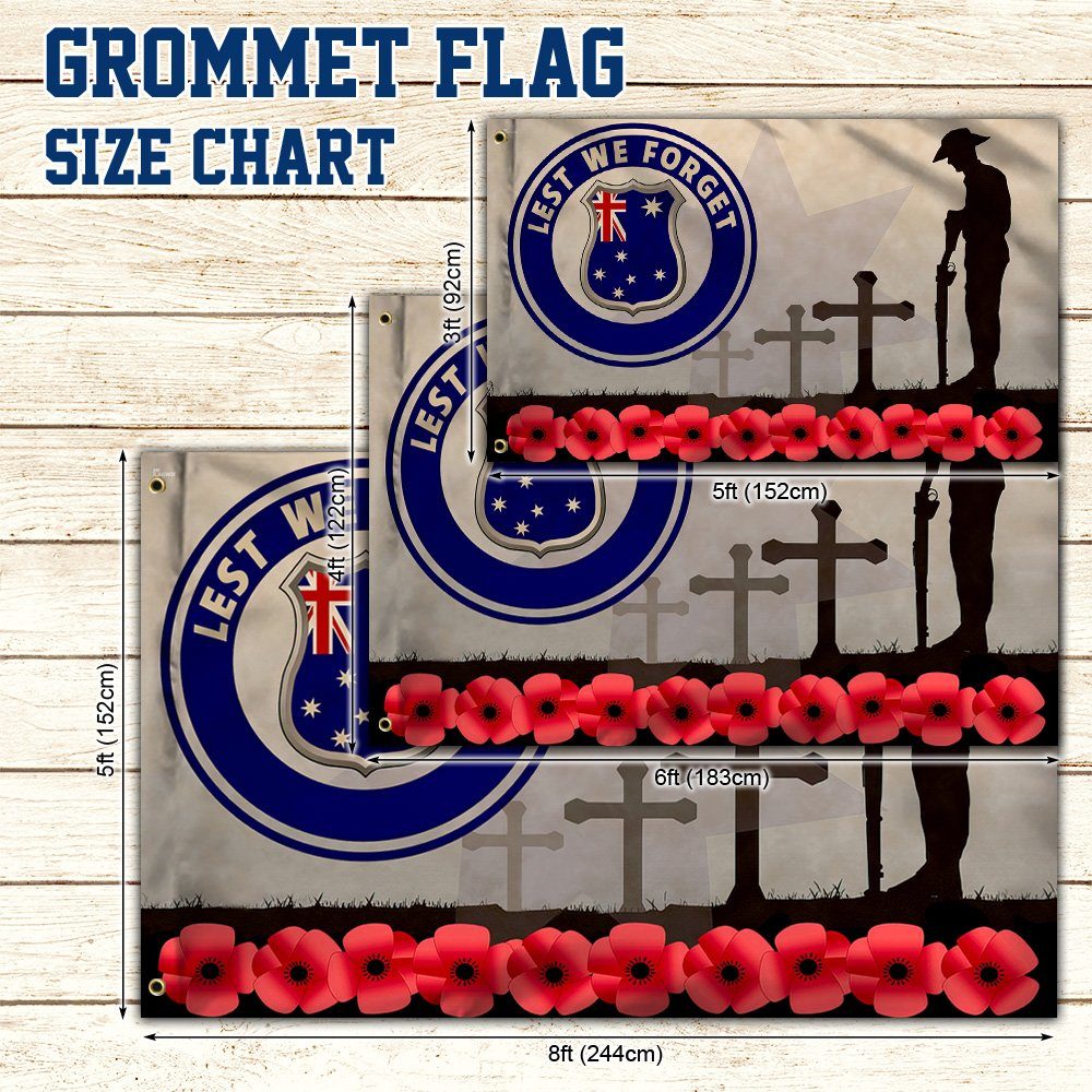 Remembrance Flag Lest We Forget Remembrance Poppy Grommet Flag TRN1559GF