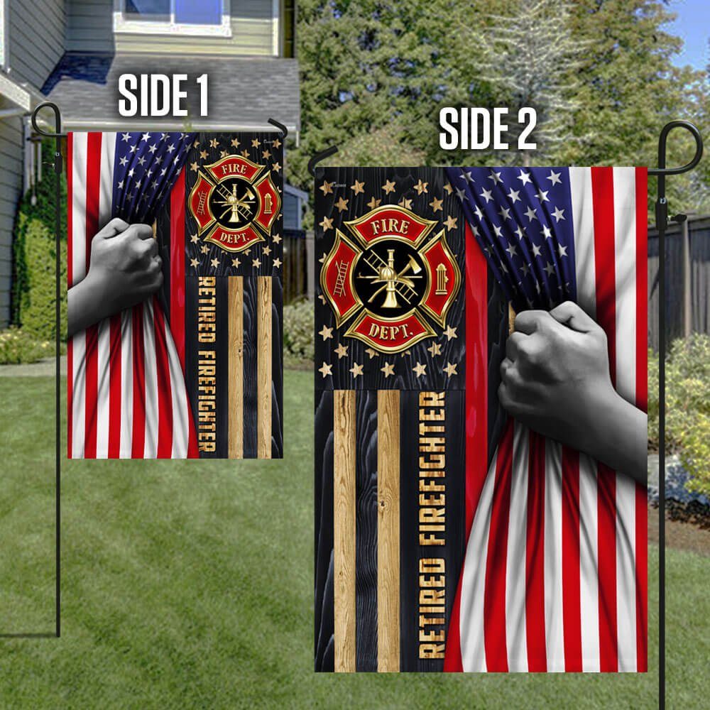 Retired Firefighter Thin Red Line American Flag TPT62F Retired Firefighter Thin Red Line American Flag TPT62F