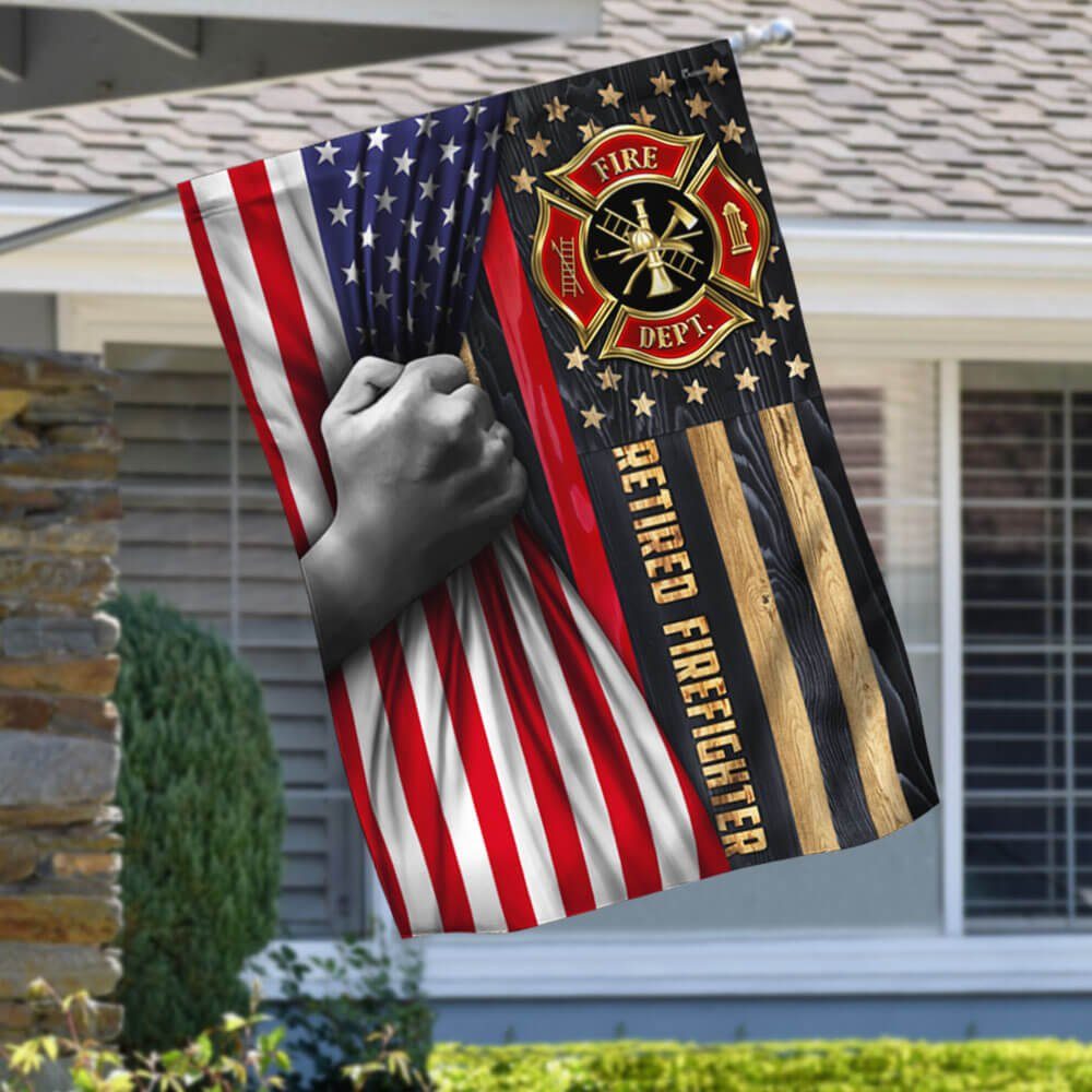 Retired Firefighter Thin Red Line American Flag TPT62F Retired Firefighter Thin Red Line American Flag TPT62F
