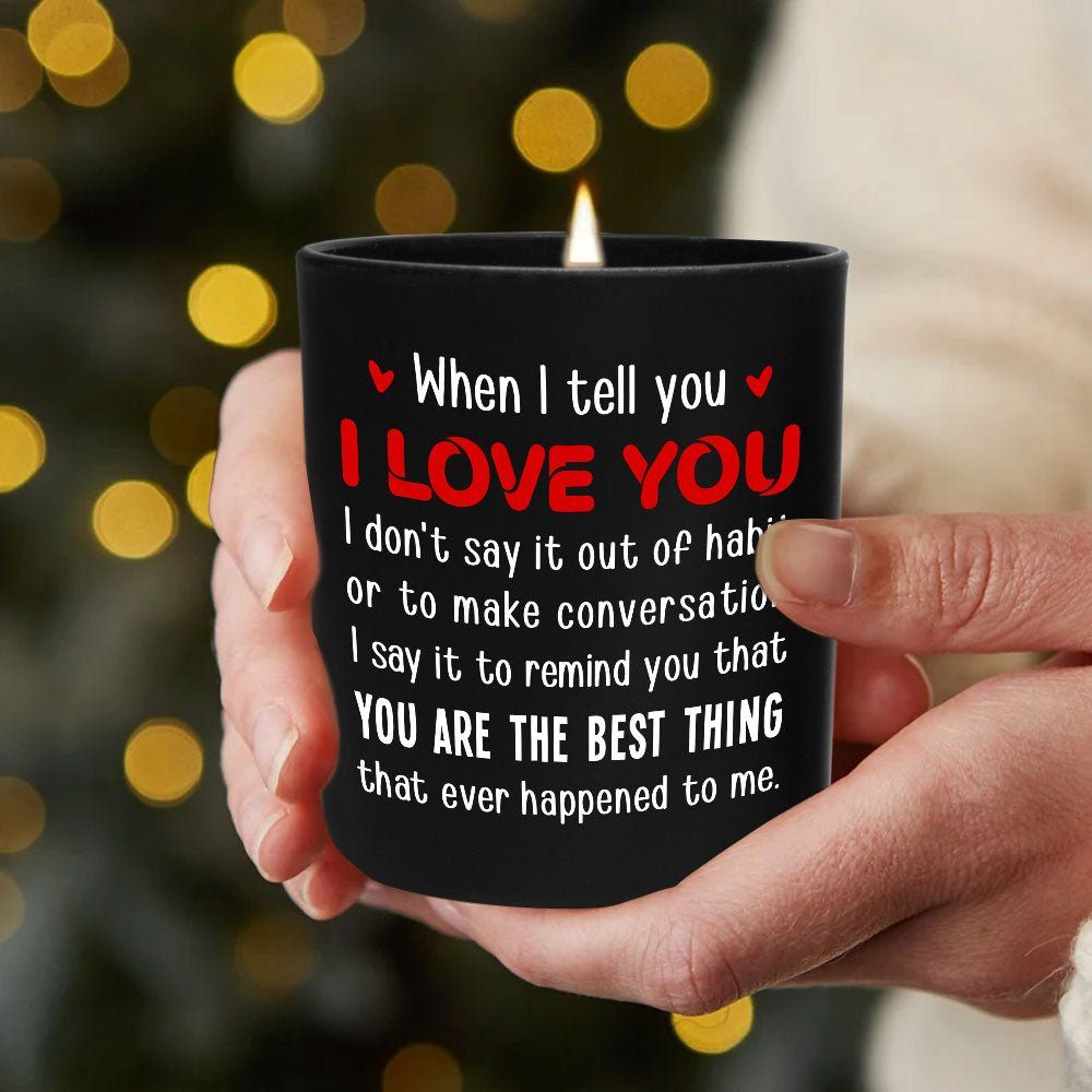 Romantic Couple Gifts Tell I love You Lavender Vanilla 10oz Candle Cup