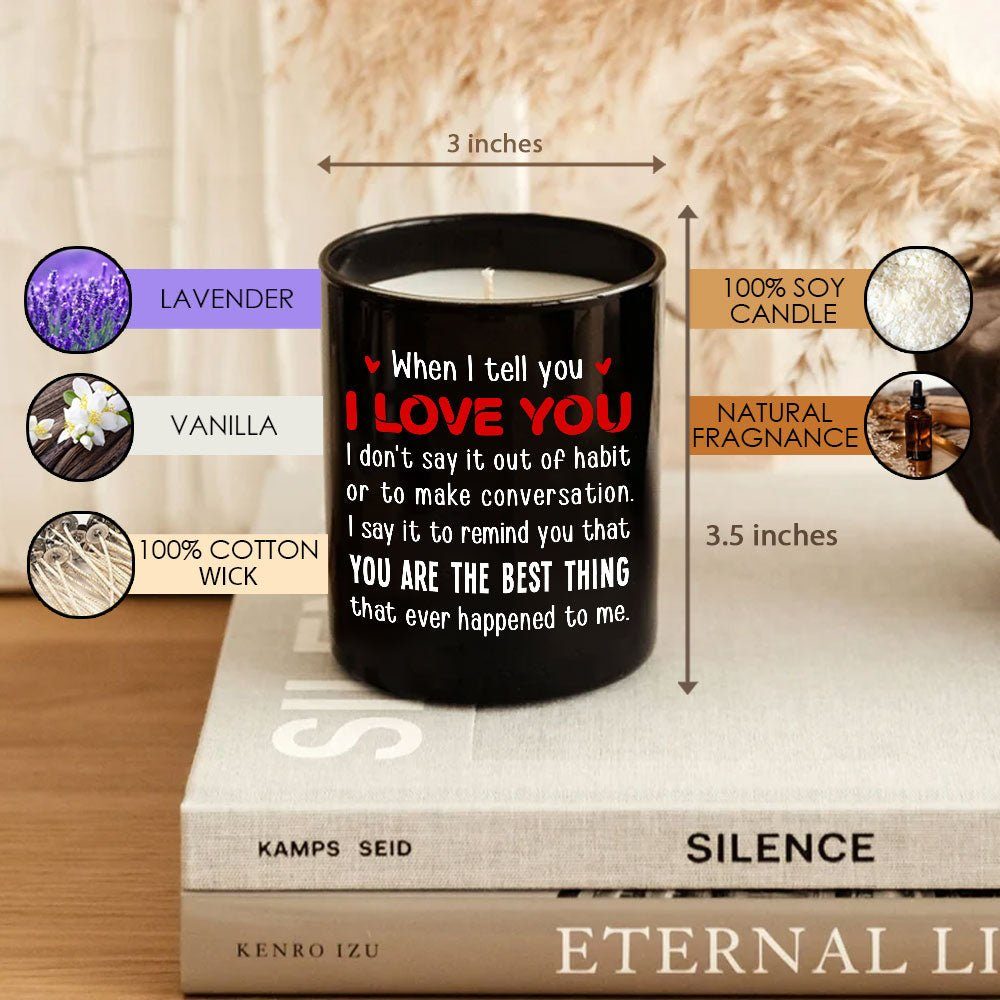 Romantic Couple Gifts Tell I love You Lavender Vanilla 10oz Candle Cup