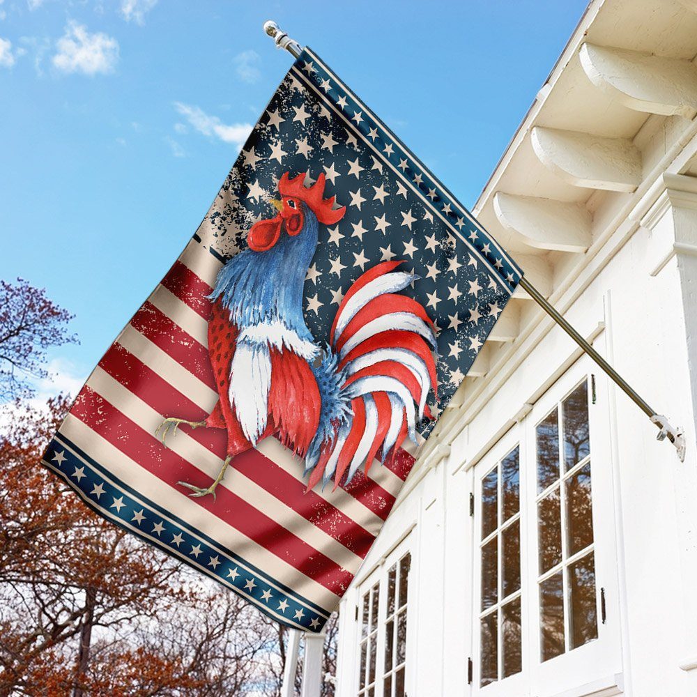 Rooster American US Flag