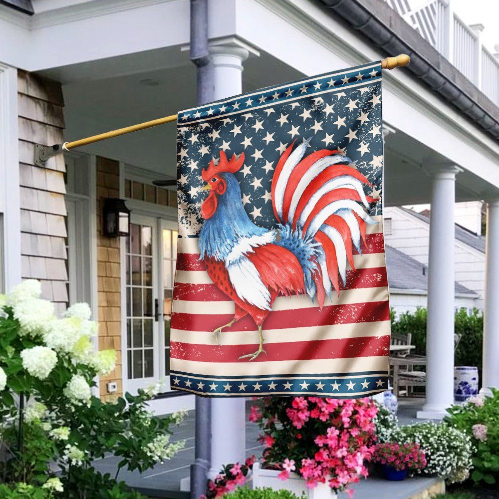 Rooster American US Flag