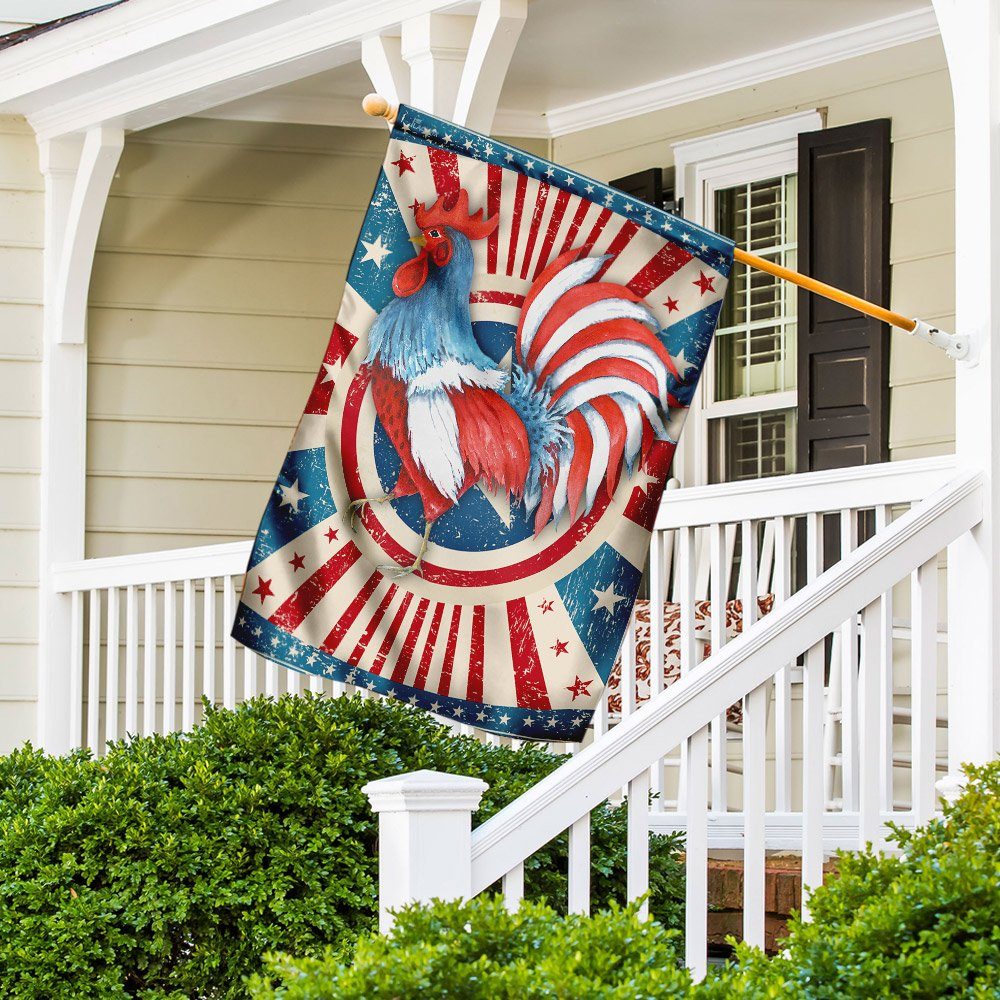 Rooster American US Flag Rooster American US Flag