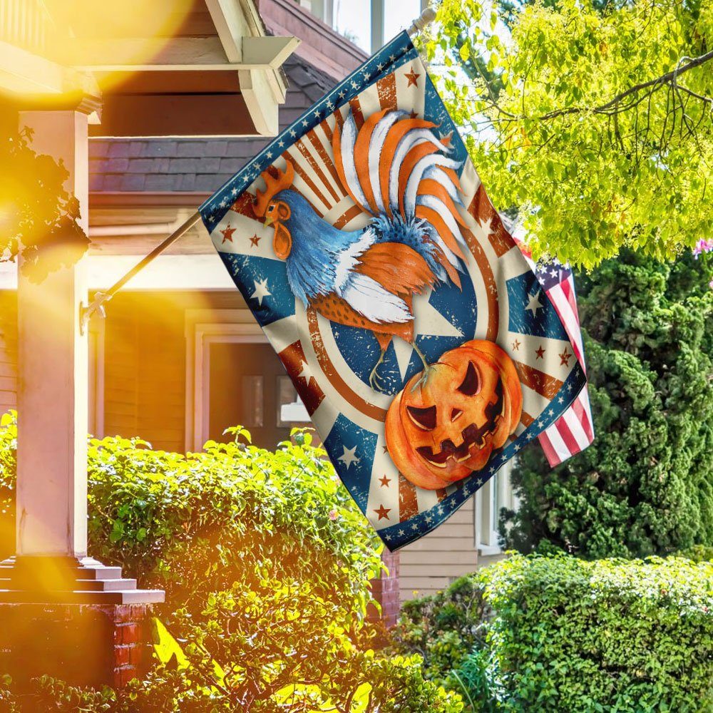Rooster Halloween Flag