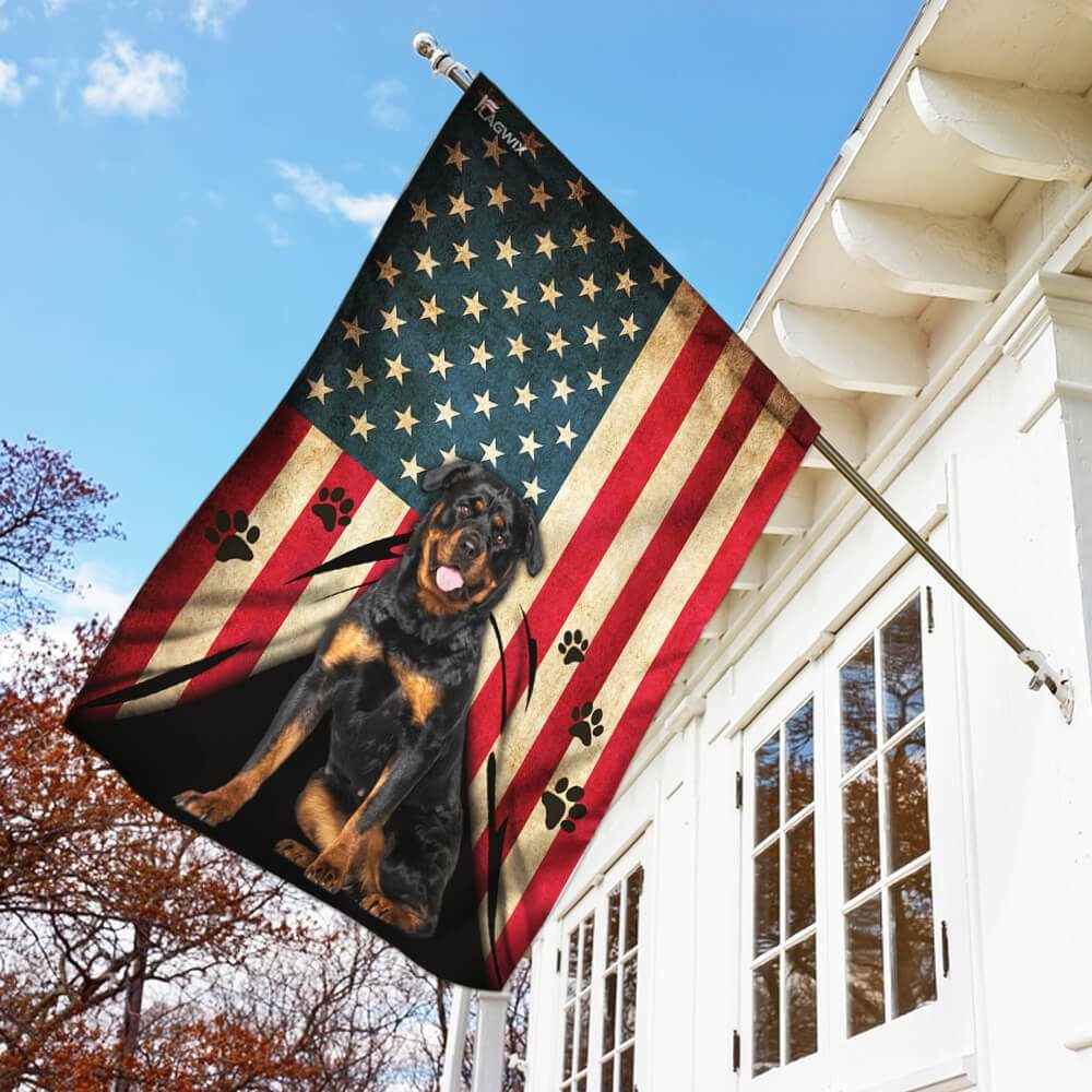 Rottweiler American Flag