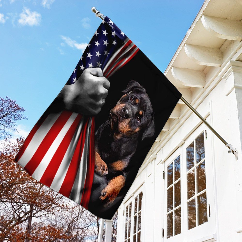 Rottweiler Dog Lover American US Flag