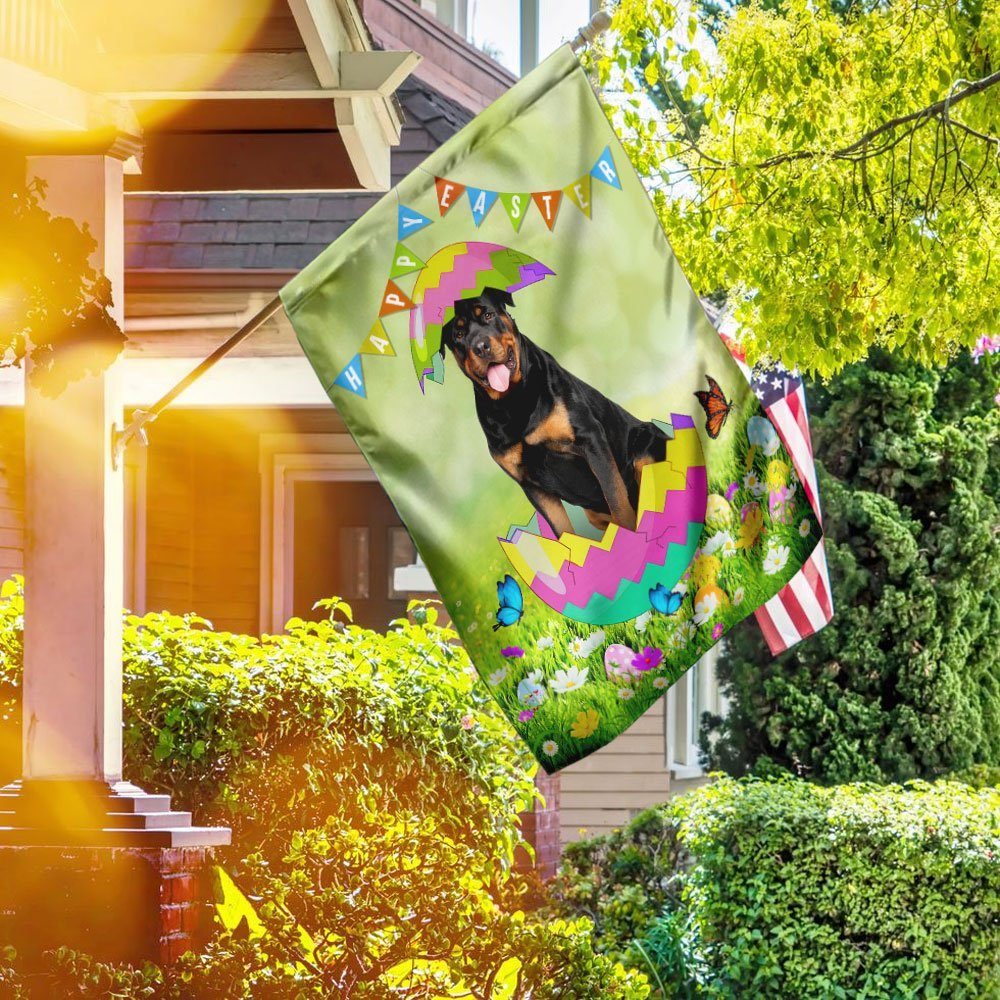 Rottweiler Easter Egg Flag