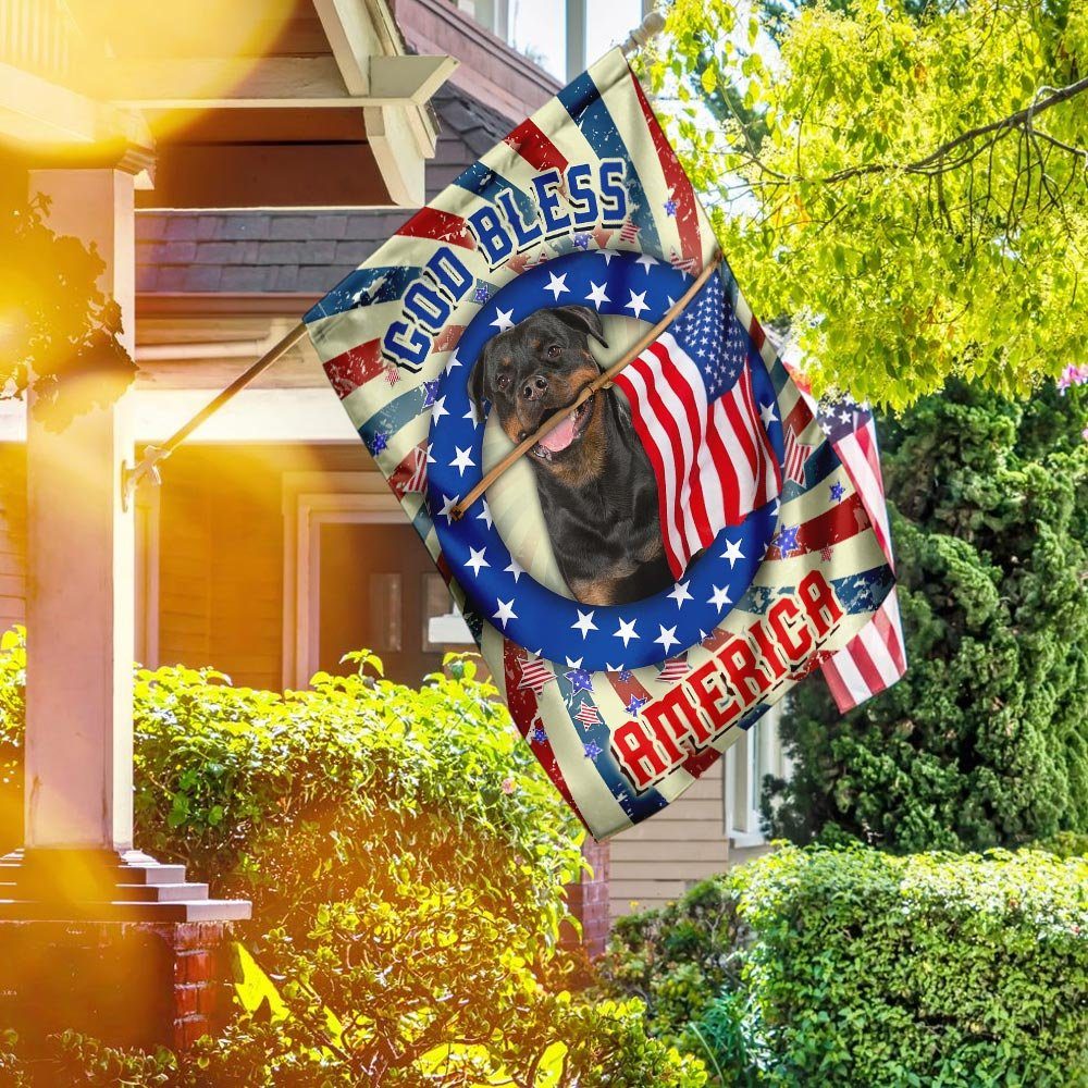 Rottweiler God Bless America 4th Of July Flag QNK833Fv5