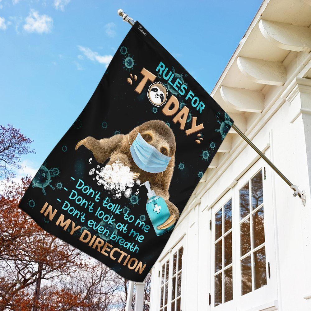 Rules For Today Sloth Flag