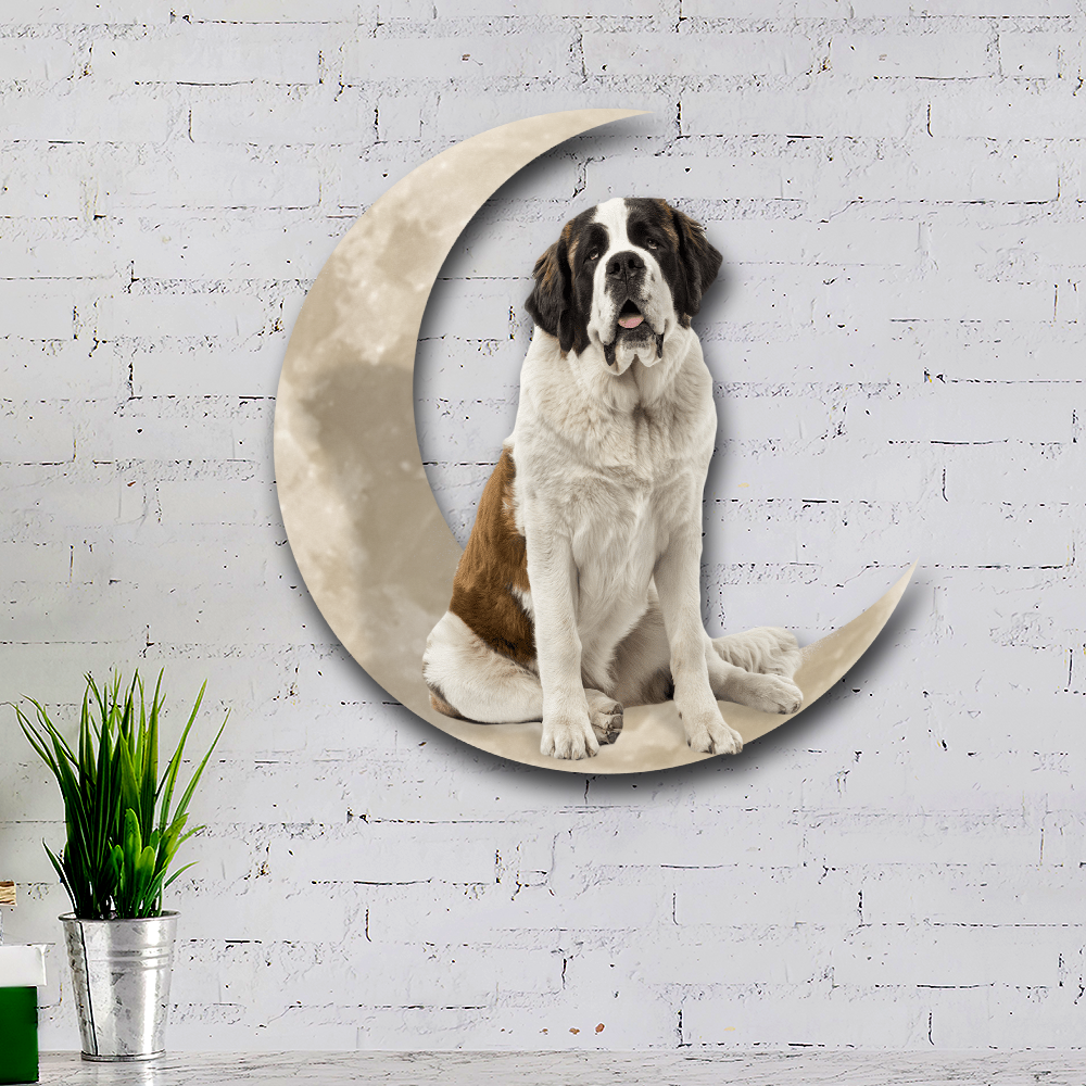 Saint Bernard Dog And Moon Hanging Metal Sign QNK879MSv38