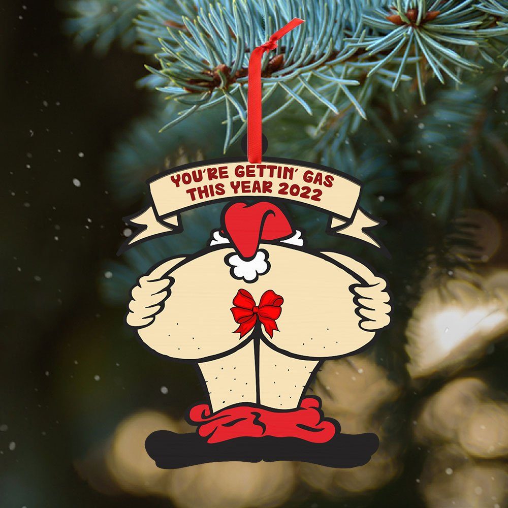 Santa Clau’s Ass Naked Custom Shaped Ornament LNT680O